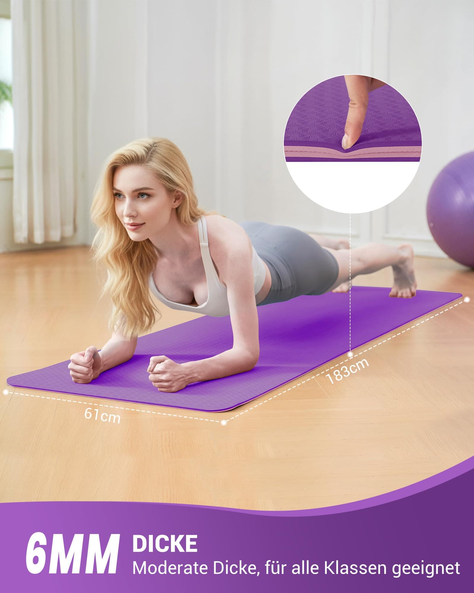 Narwhal Good Nite Gymnastikmatte Fitnessmatte Trainingsmatte – Bild 2