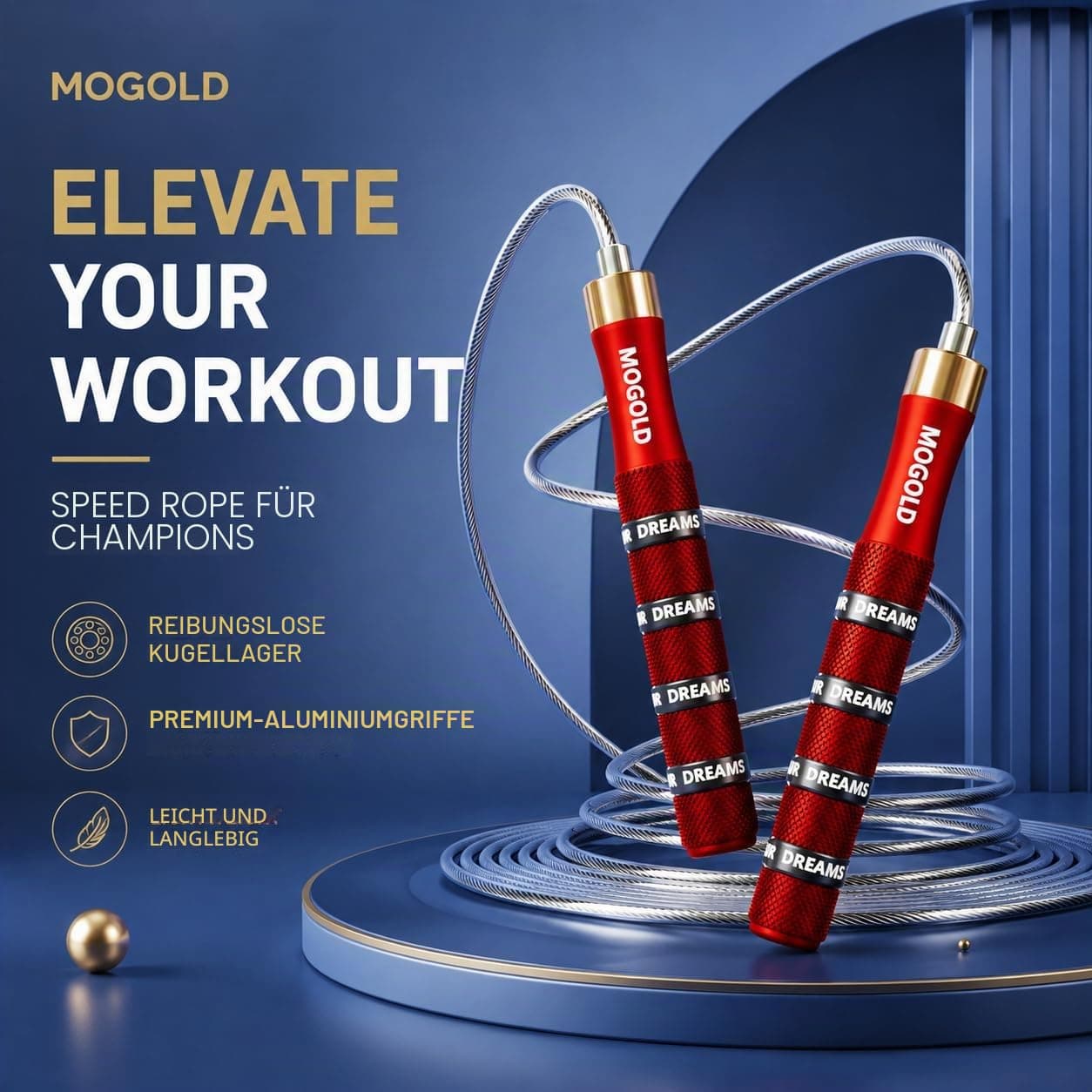 MOGOLD Profi Springseil für Boxen Sport Erwachsene Fitness – Bild 6