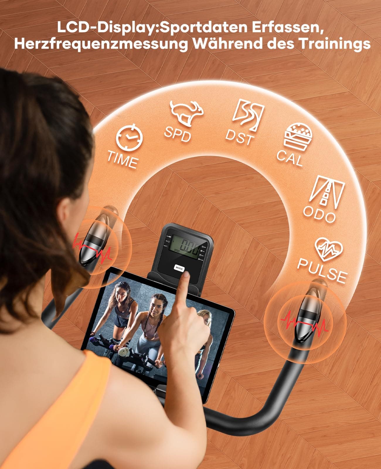 Toputure Neu Toputure Heimtrainer Fahrrad mit Pulsmessung und APP – Bild 6