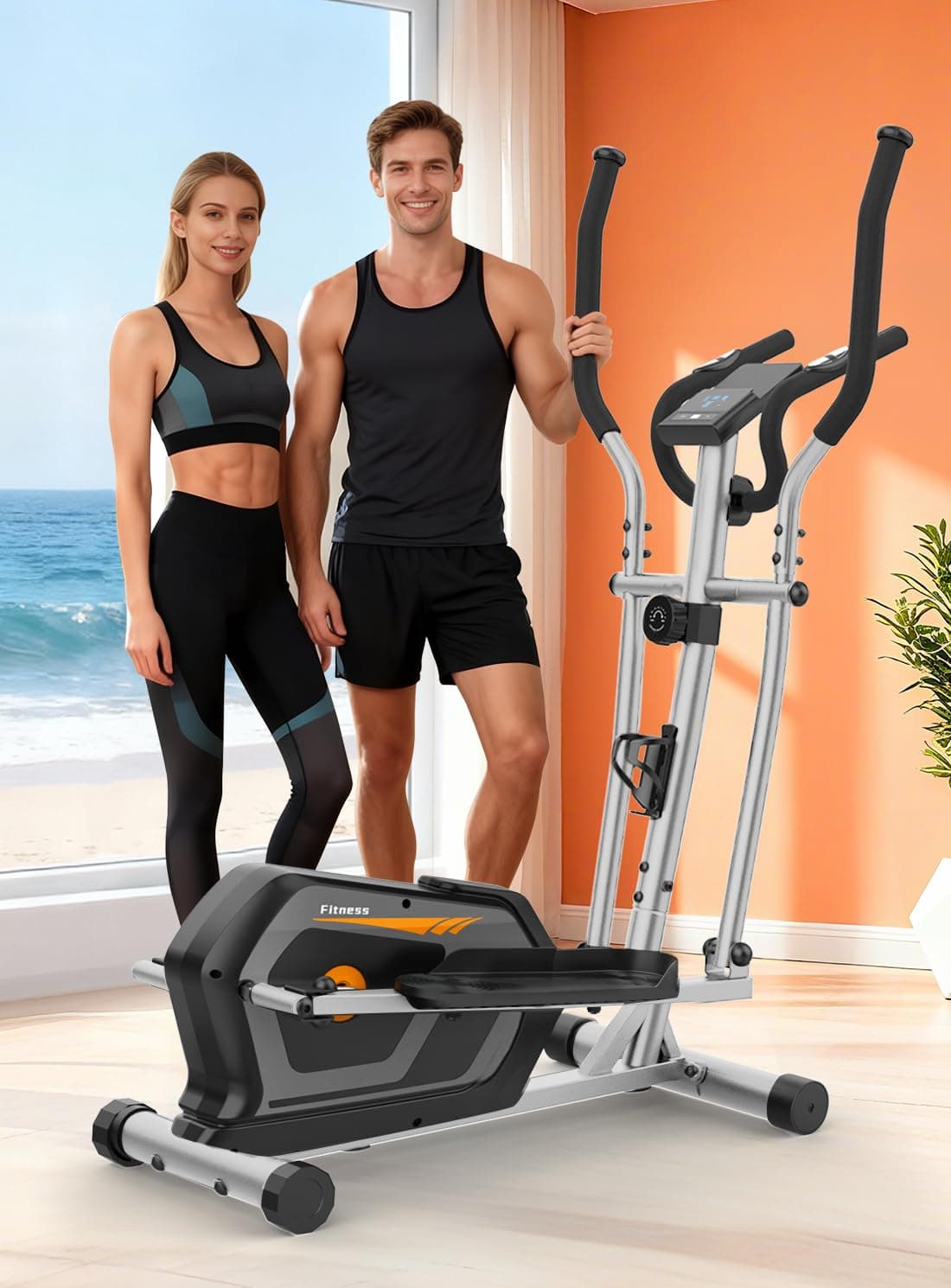 Neezee Neezee Crosstrainer für Zuhause mit Bluetooth-App,16-Stufiger Widerstandsstufen,6 kg