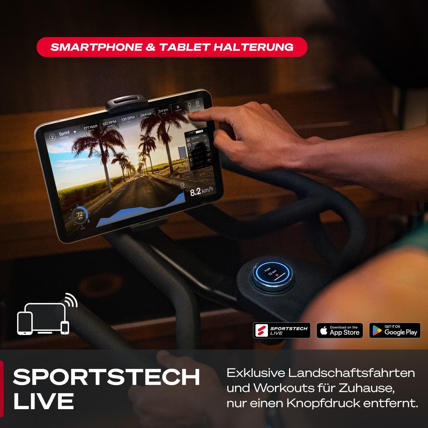 Sportstech sBike Lite Premium Heimtrainer Fahrrad Ergometer Speedbike, mit 16,5 kg – Bild 3