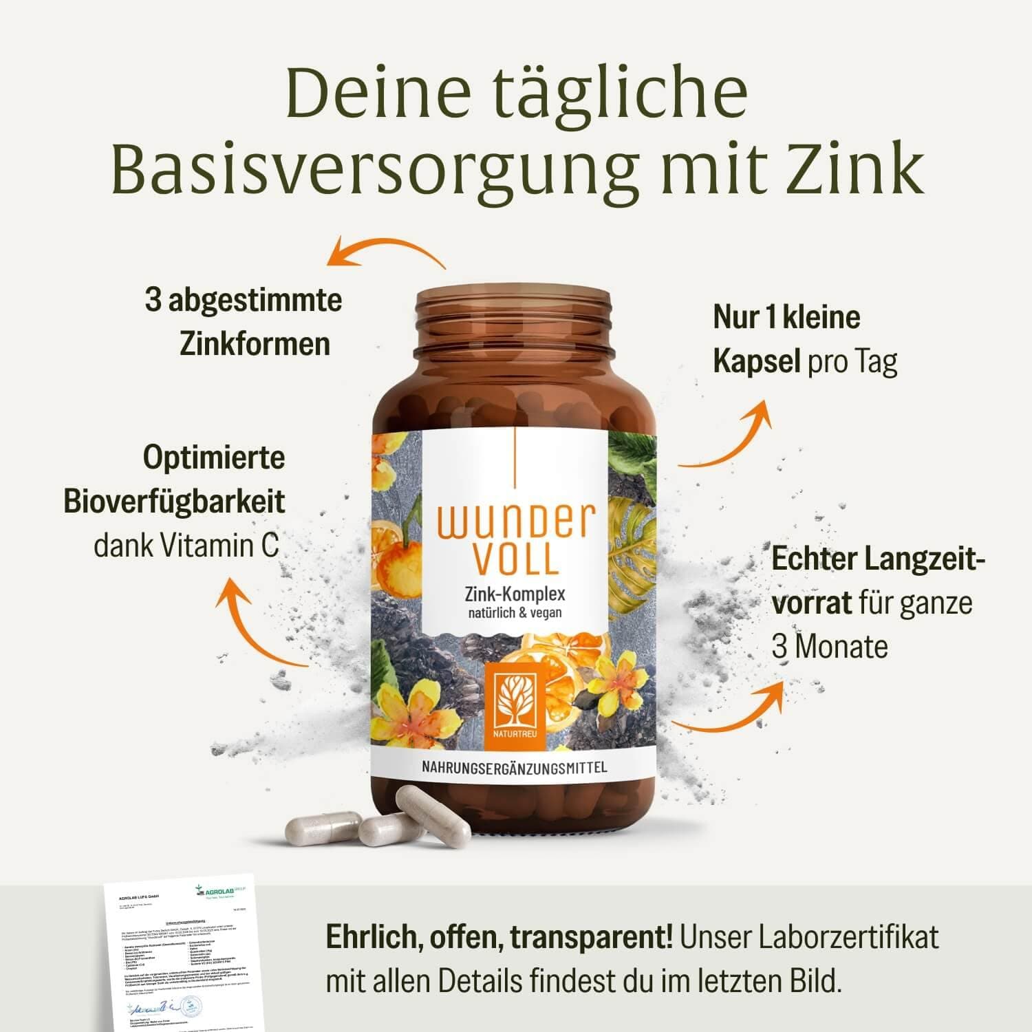 NATURTREU ® Zink hochdosiert 25mg – Bild 2
