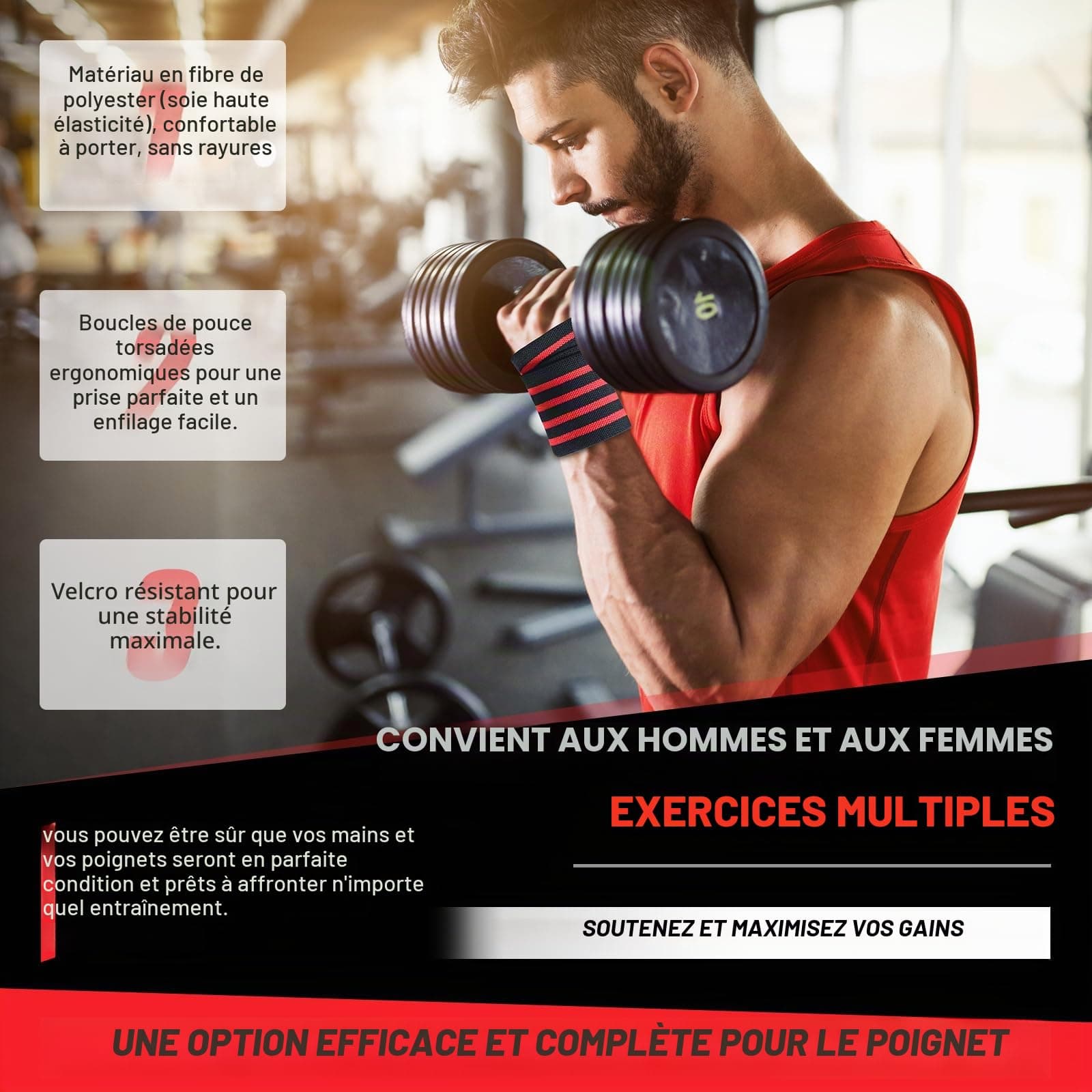 IMAYCC 50CM Poignées de Pompes avec Bandage pour – Bild 4