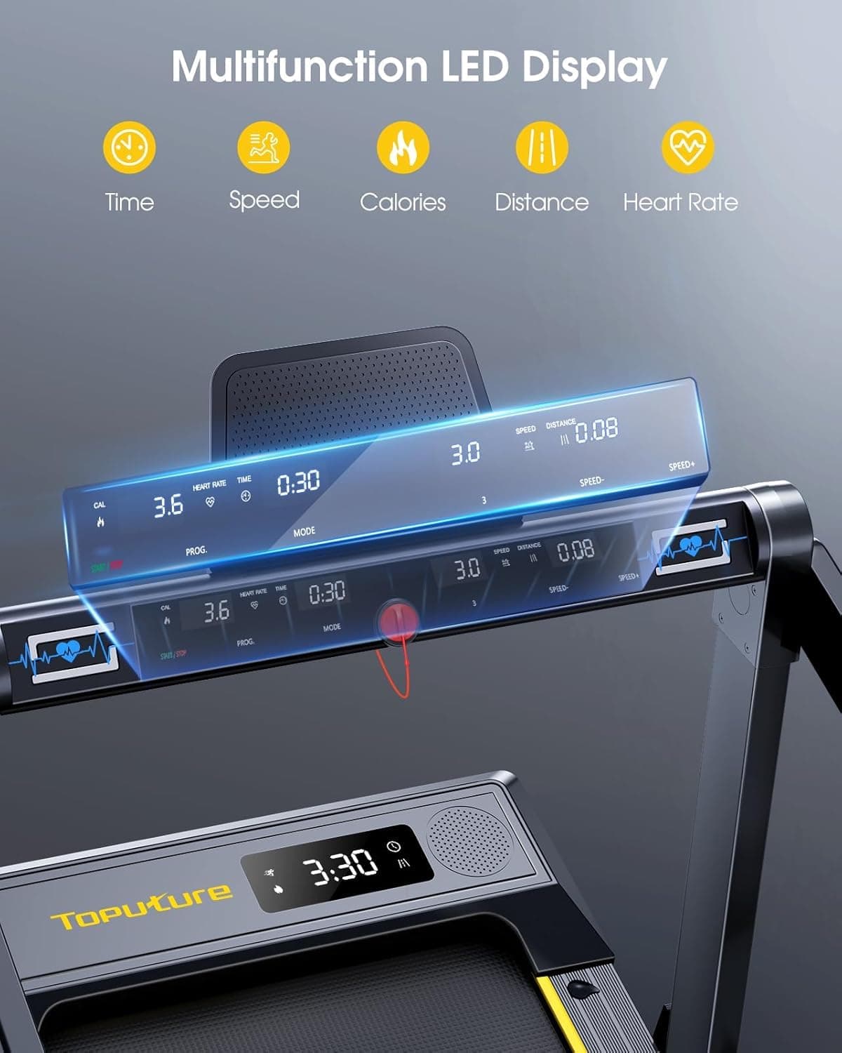 Toputure Folding Treadmill with 12% Incline – Bild 5