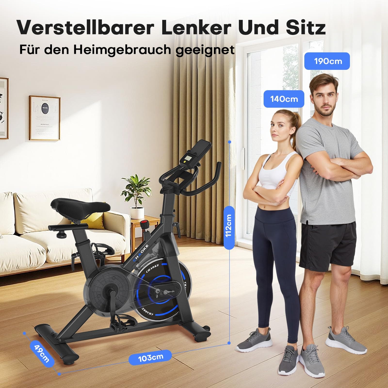 CHAOKE [UPGRADE] Heimtrainer Fahrrad mit APP – Bild 8