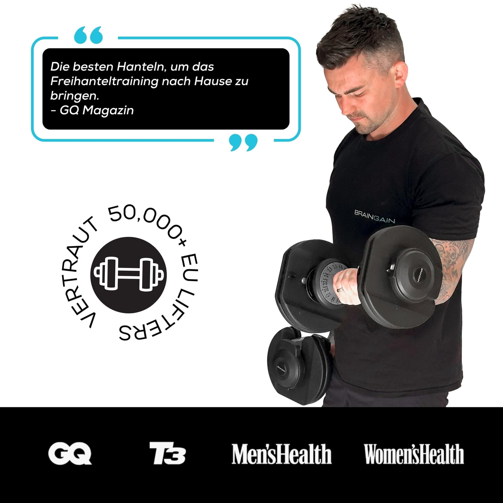 BRAINGAIN 15-in-1 verstellbares Hantelset 24 kg – Bild 2