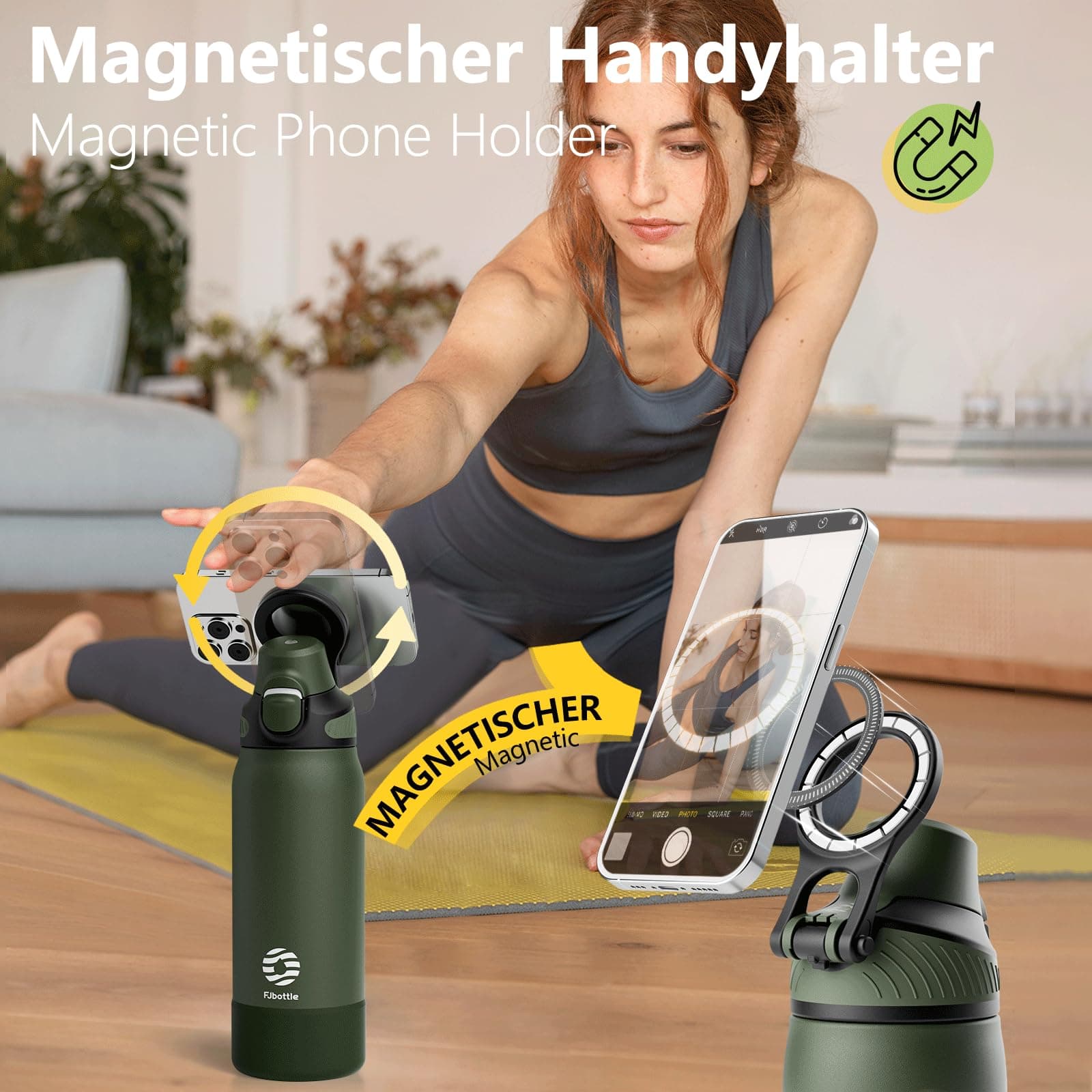 Fjbottle Edelstahl Trinkflasche mit Magnetgriff als – Bild 3