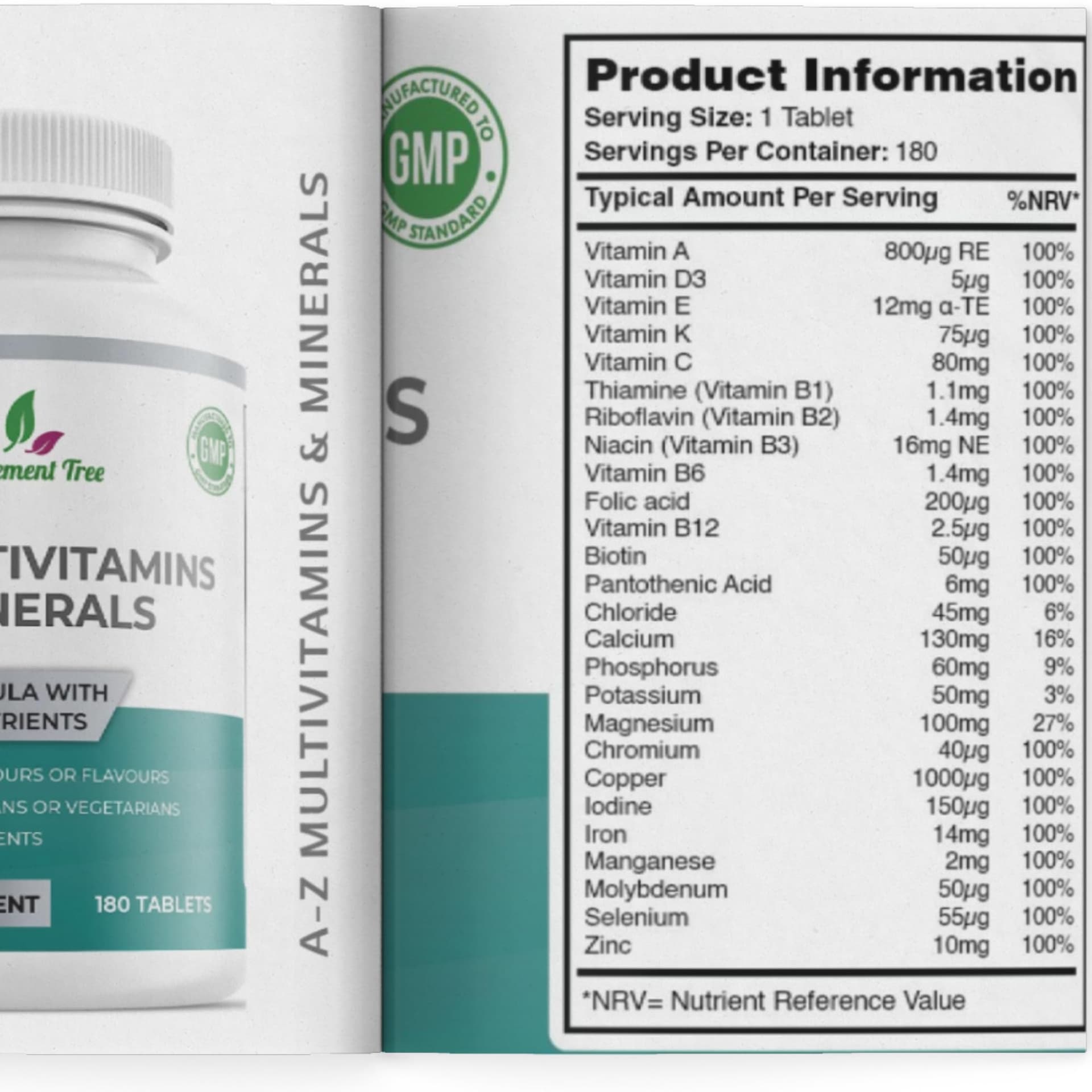 Supplement Tree A-Z Multivitamins and Minerals Tablets – Bild 3
