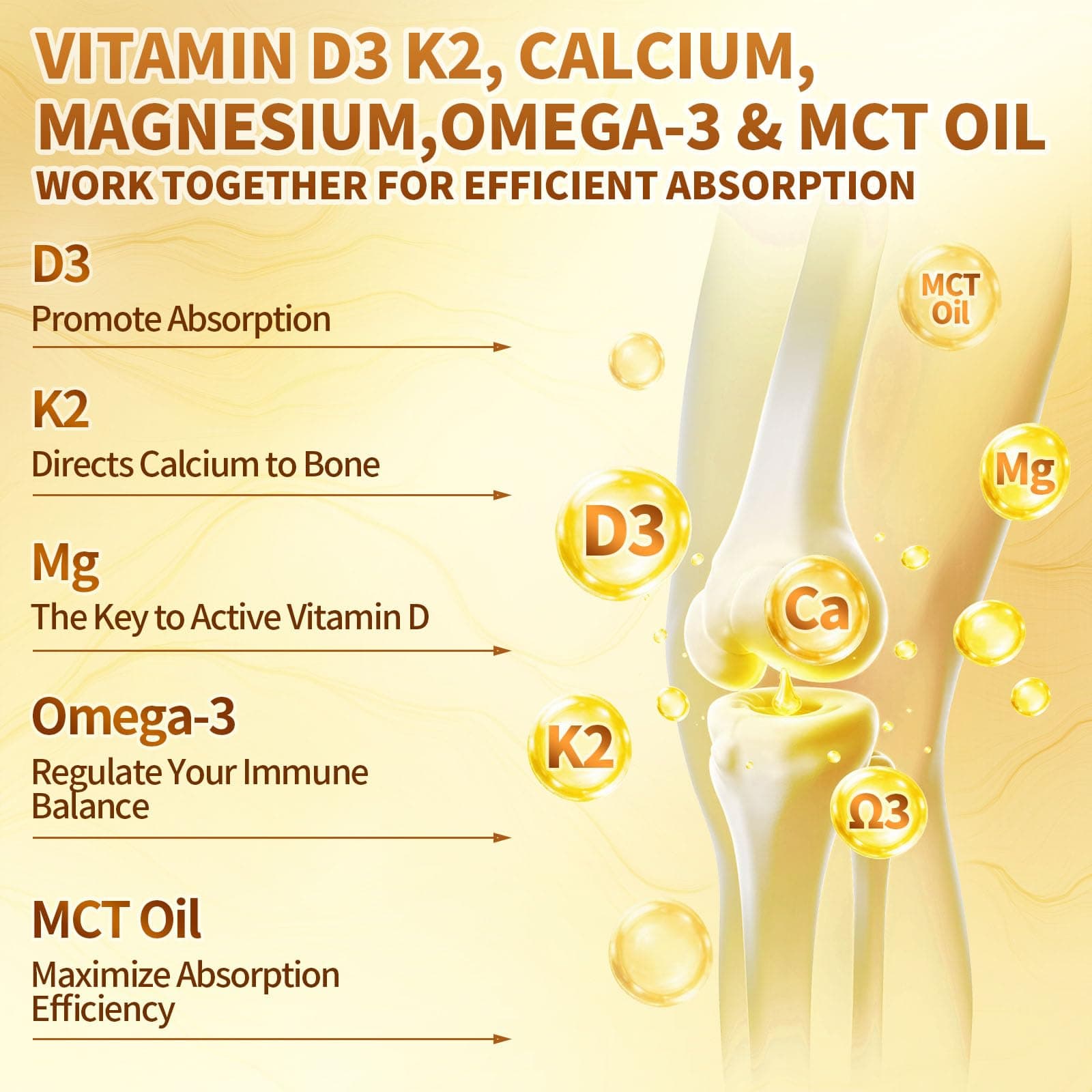 VivoNu Vitamine D3 K2 20000 UI avec MK7-300 en Huile de coco vierge – Bild 4