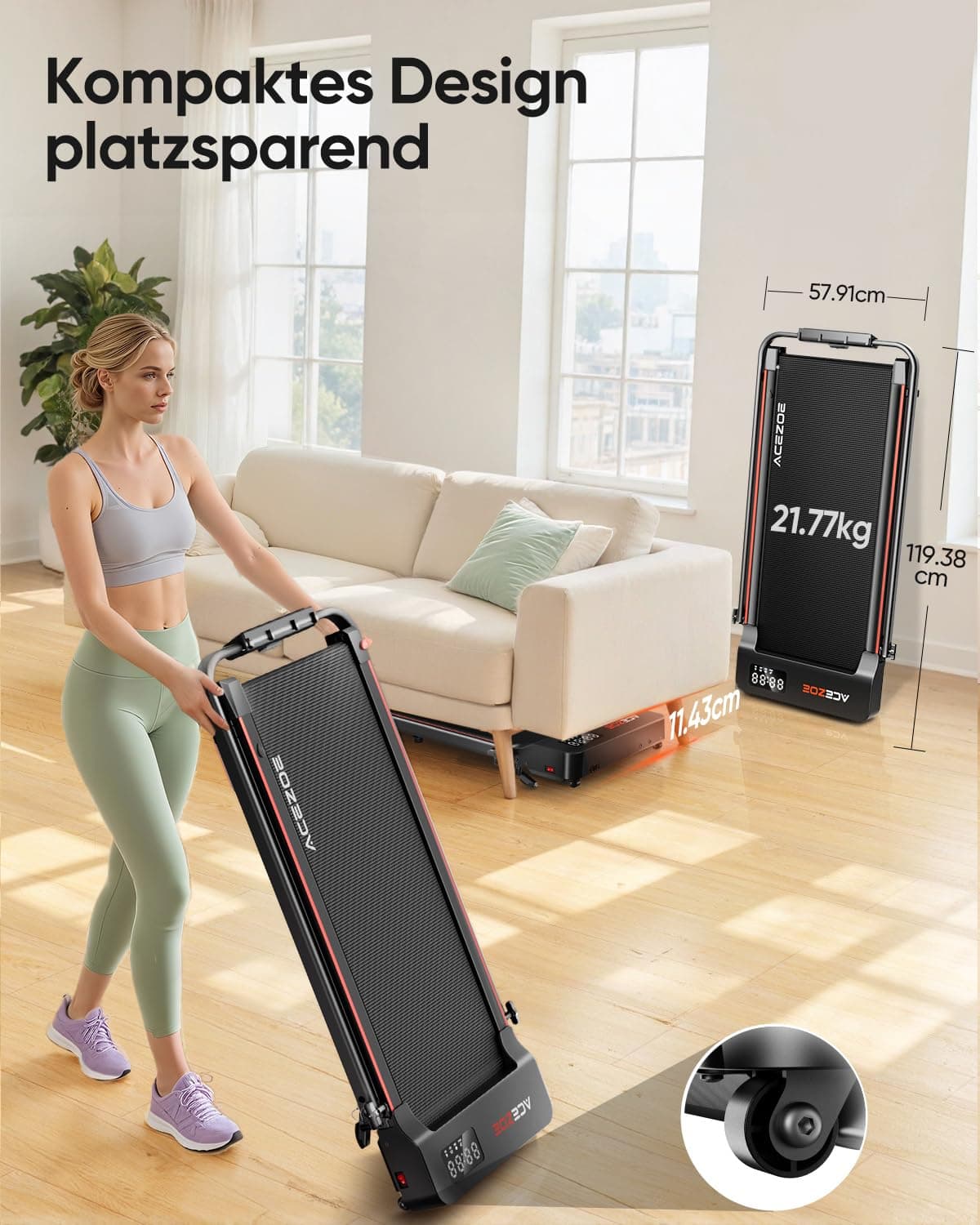 Acezoe 6 in 1 laufband für zuhause klappbar,Walking Pad mit – Bild 8