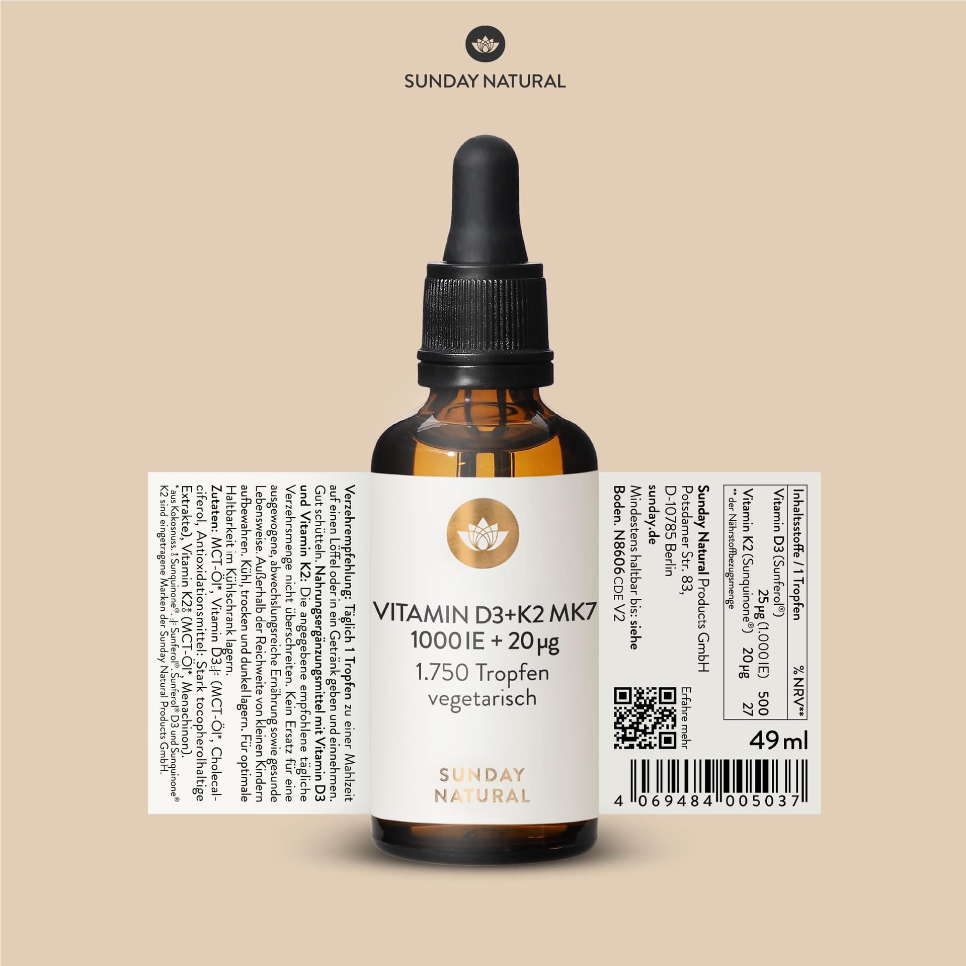 SUNDAY NATURAL® Vitamin D3 K2 Tropfen – Bild 6