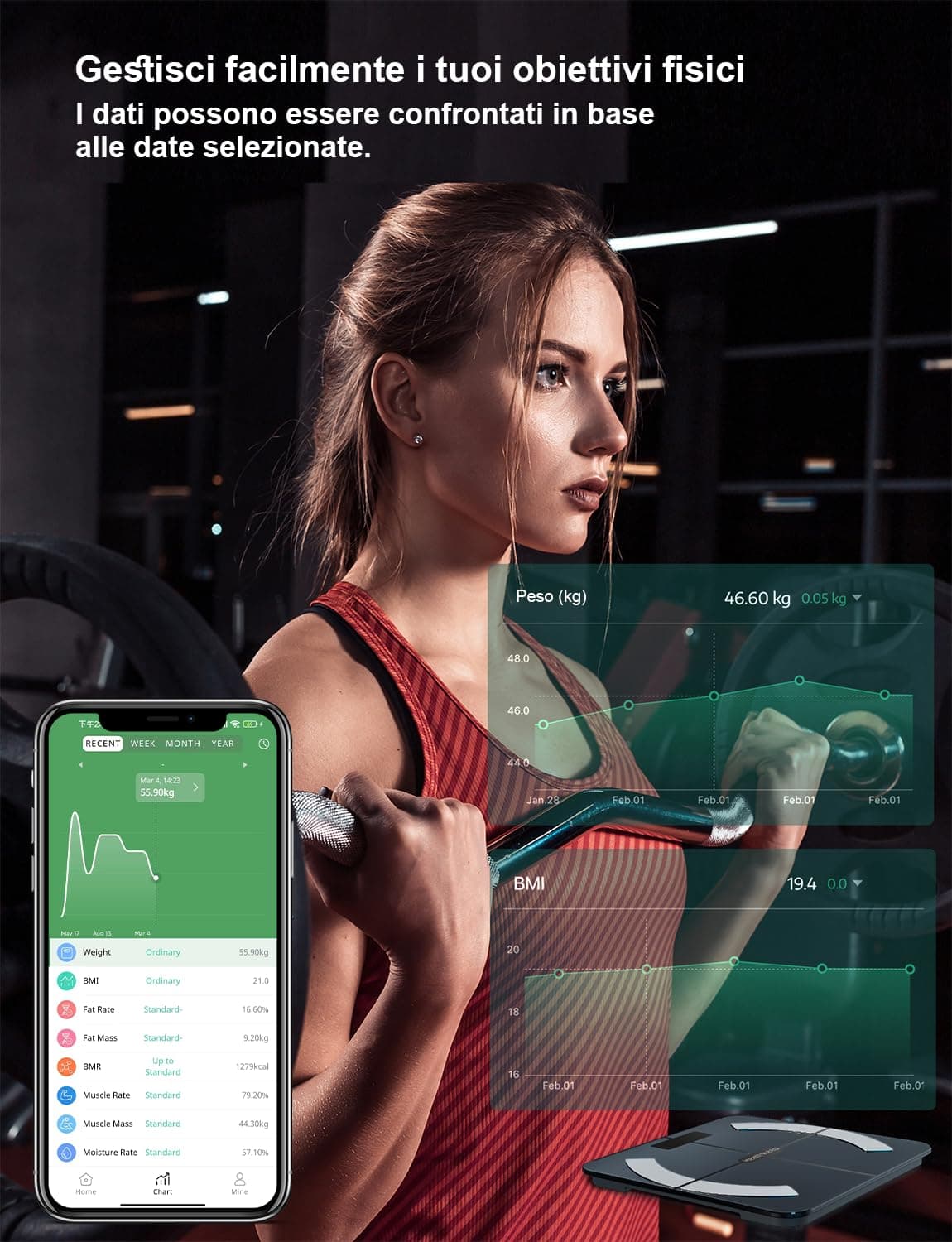 Healthkeep Bilancia Intelligente Impedenziometrica Bluetooth con App – Bild 6