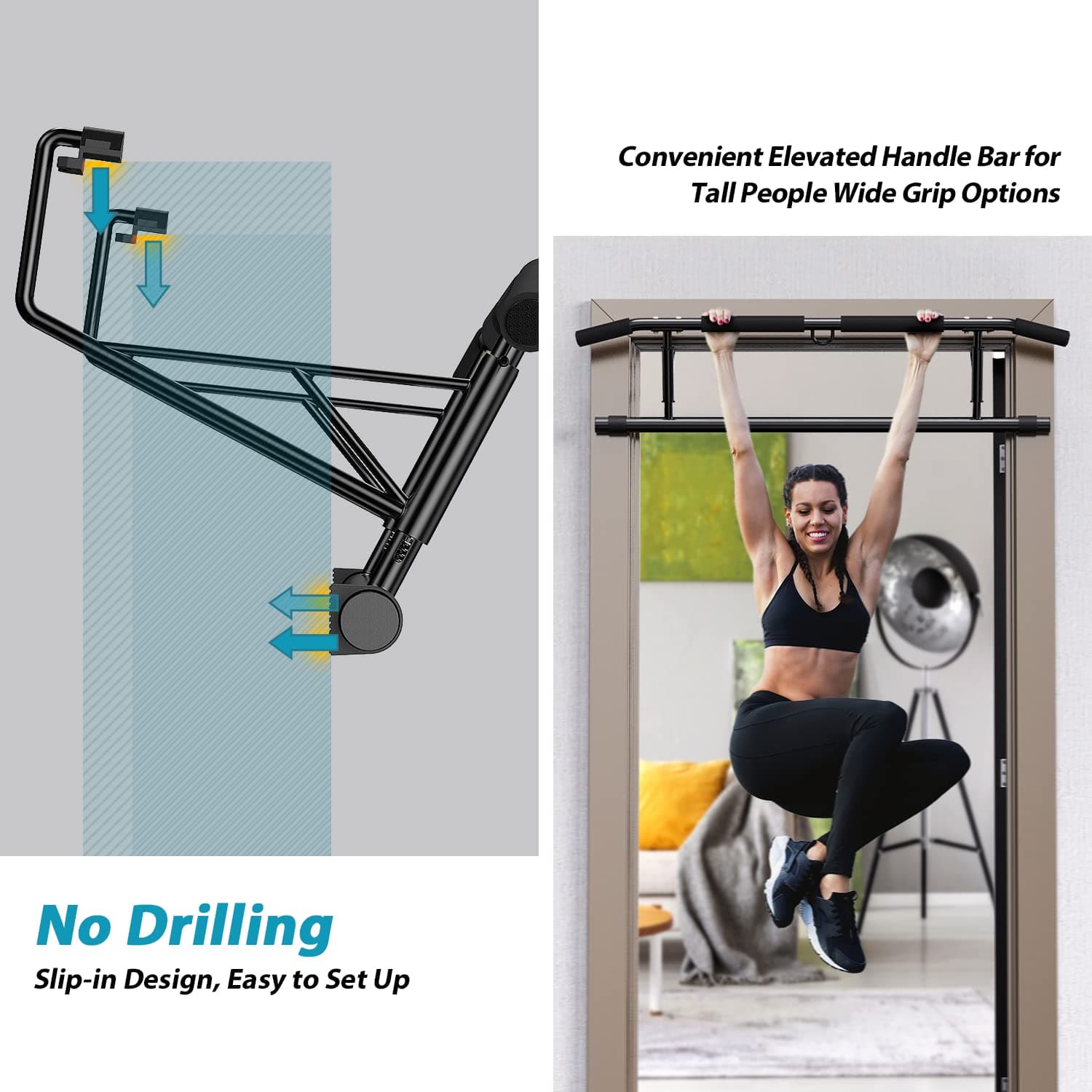 JX FITNESS Klimmzugstange Türrahmen Pull Up Bar mit – Bild 2
