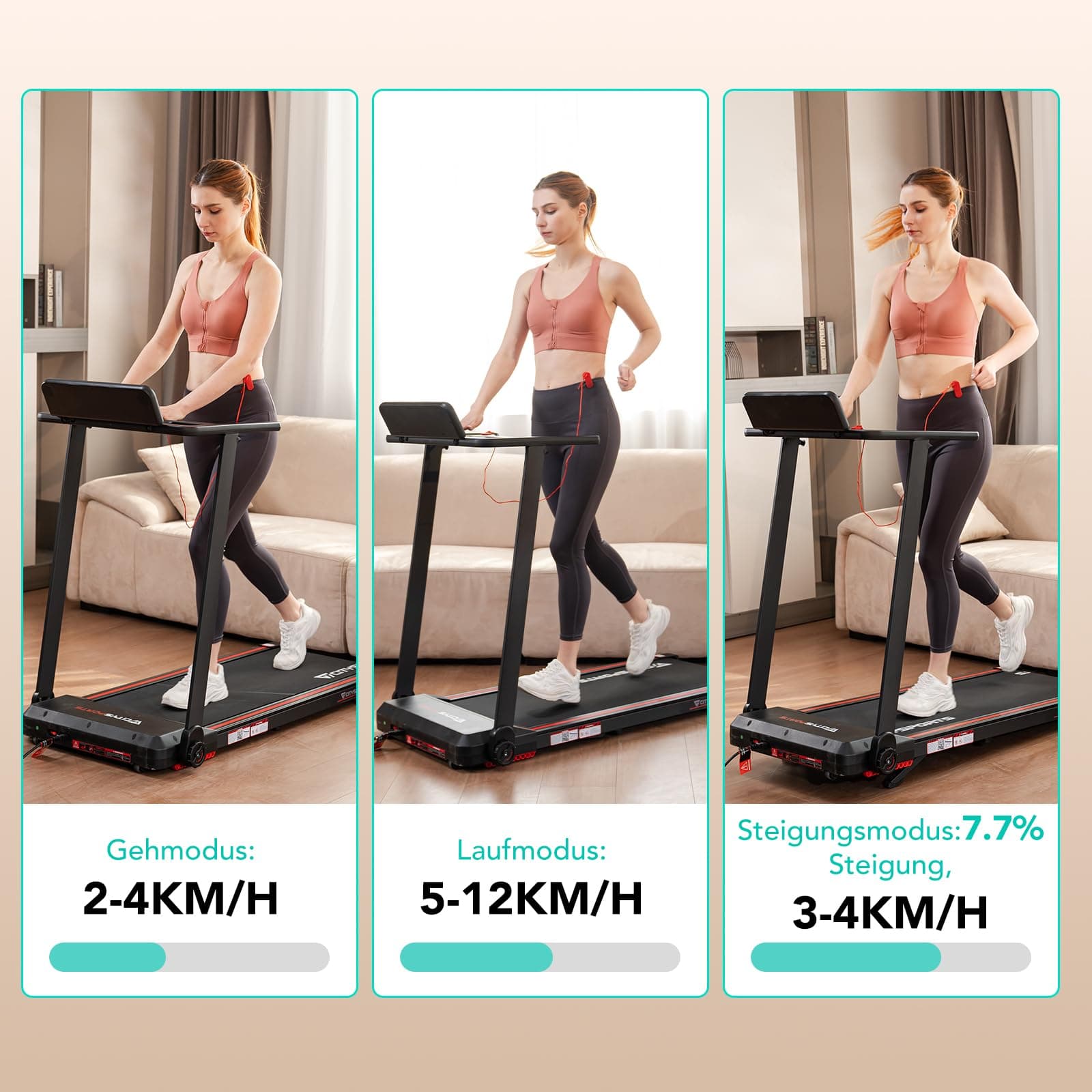 CITYSPORTS Elektrisches Laufband,Klappbares Laufband für – Bild 4