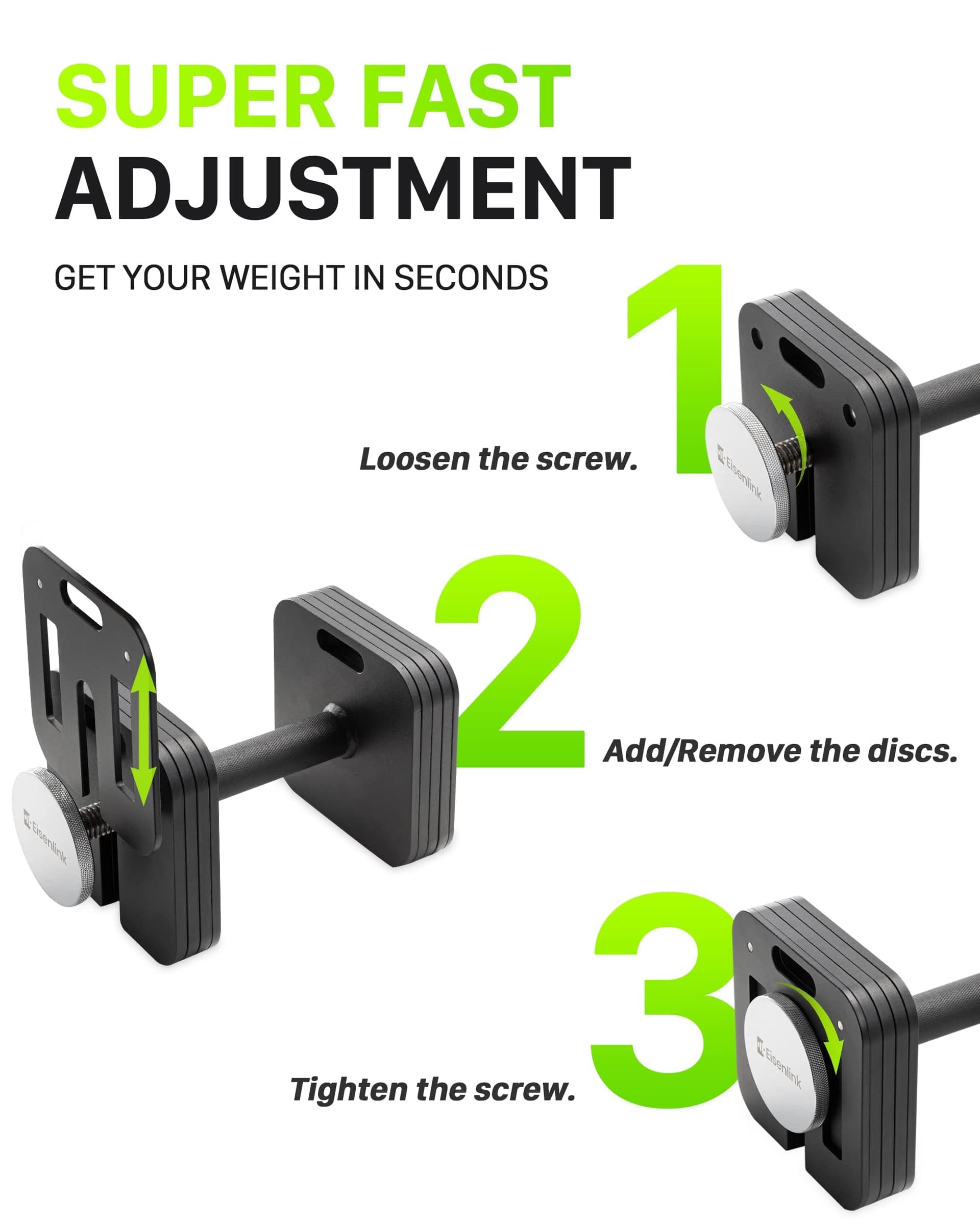 Eisenlink Adjustable Dumbbell, 50lbs – Bild 3
