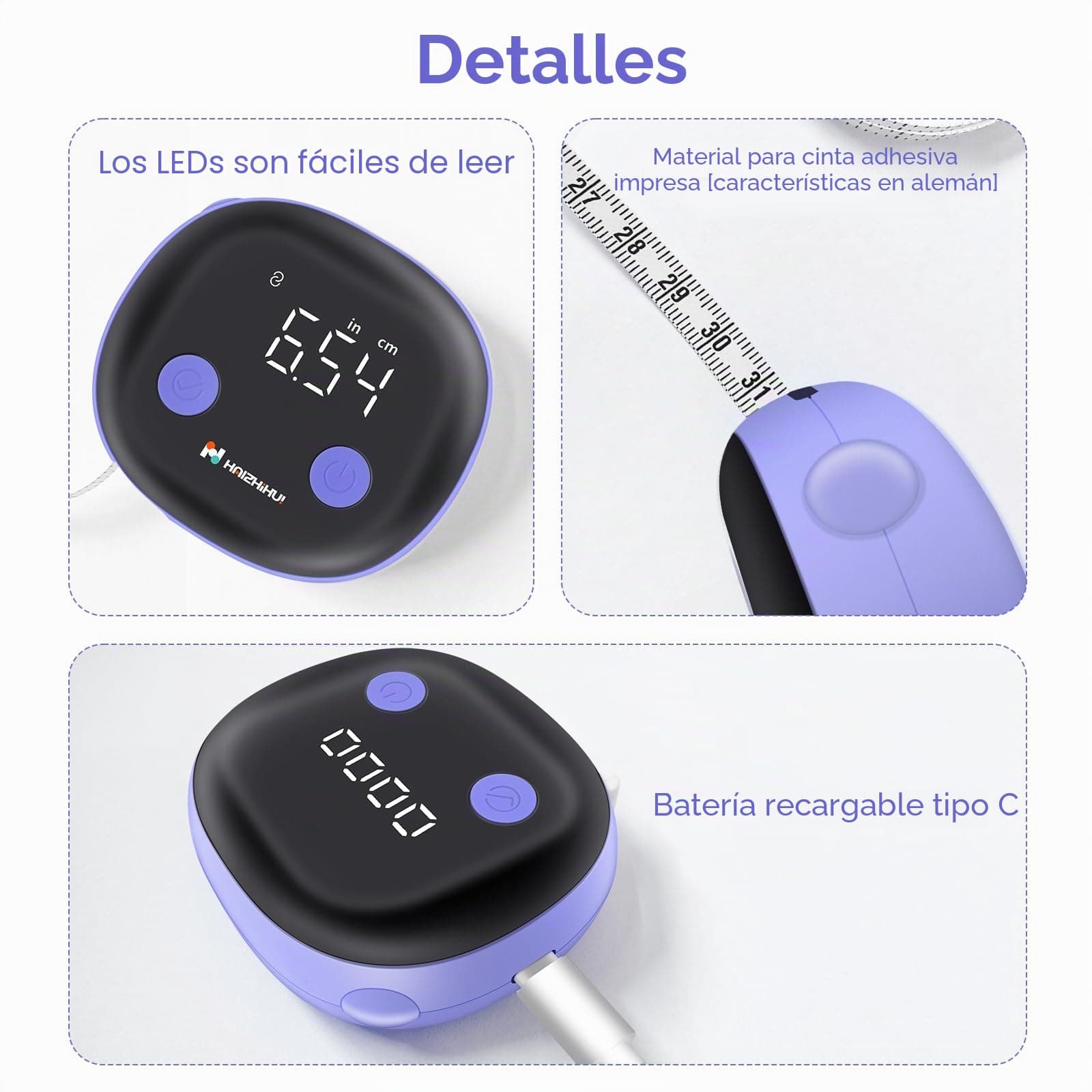SUNHAIXIA Fitdays Smartes Körpermaßband mit Bluetooth & LED-Bildschirm – Bild 8