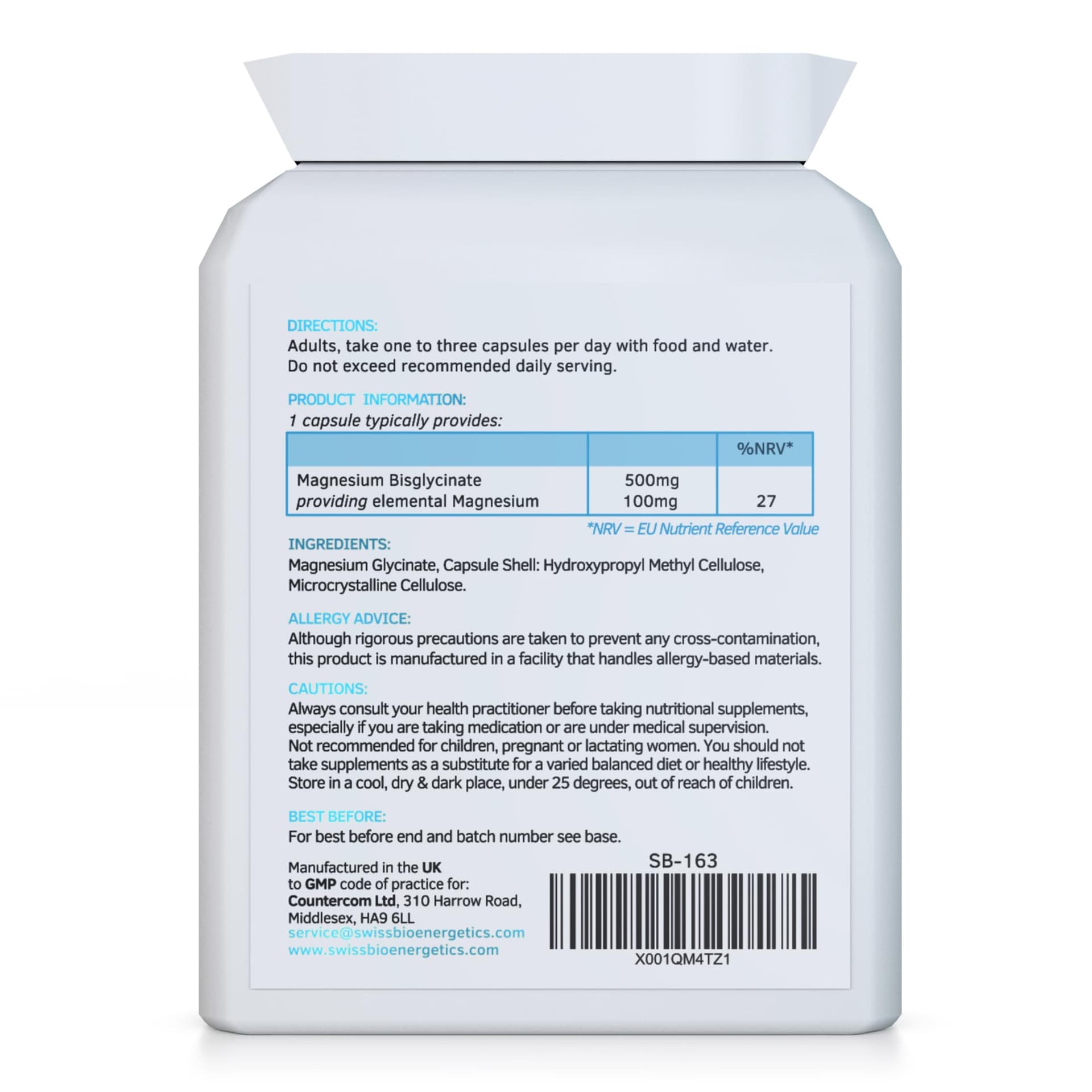 swiss bioenergetics Magnesium Bisglycinate (Glycinate) 500mg – Bild 2