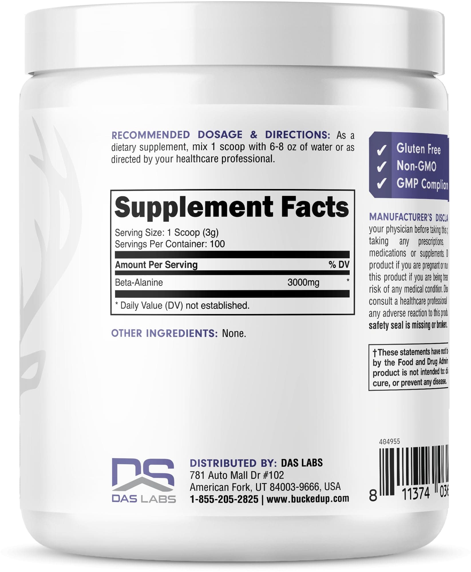 Bucked Up Beta Alanine 300mg Powder – Bild 3