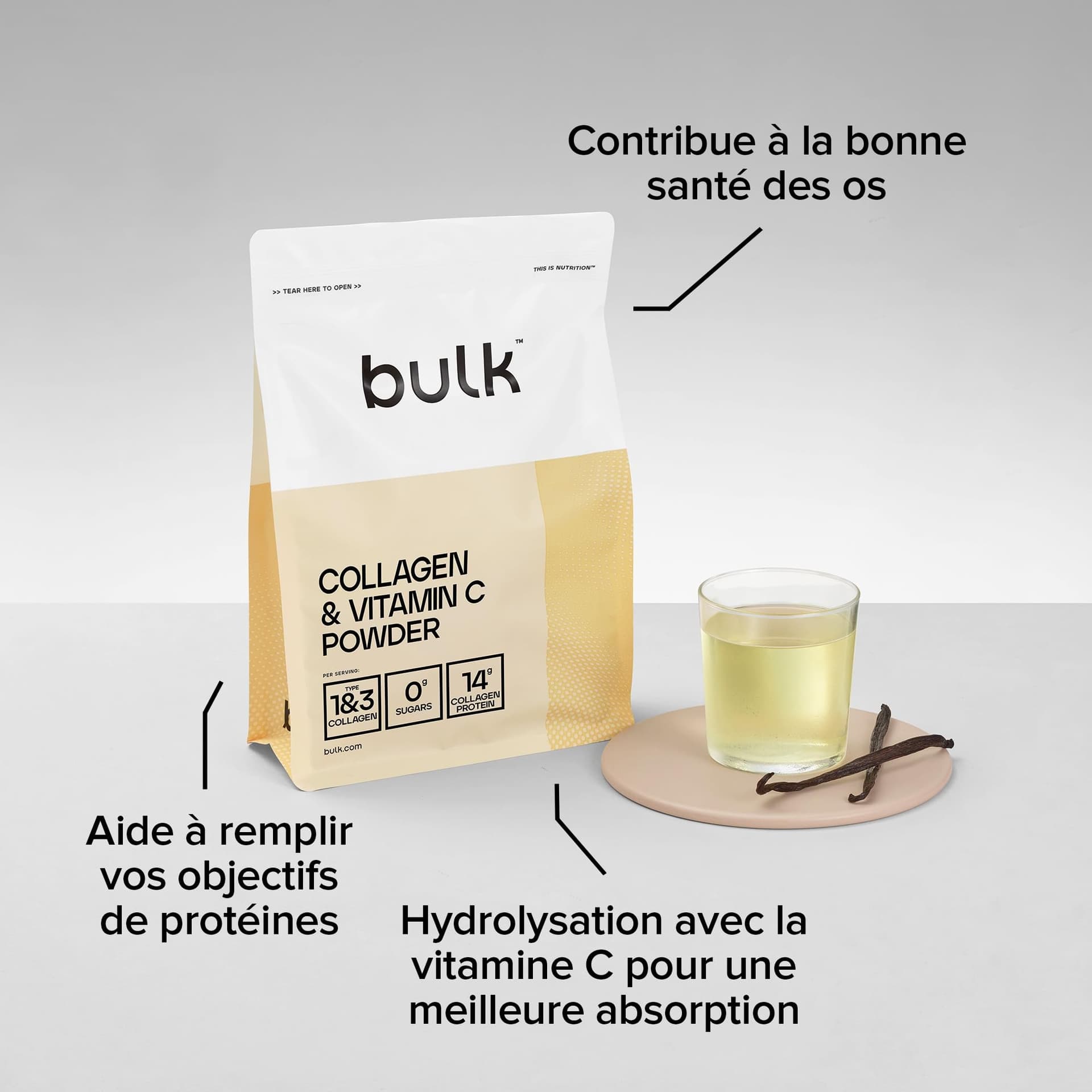 Bulk Collagène et Vitamine C en Poudre, 12 000 mg – Bild 5