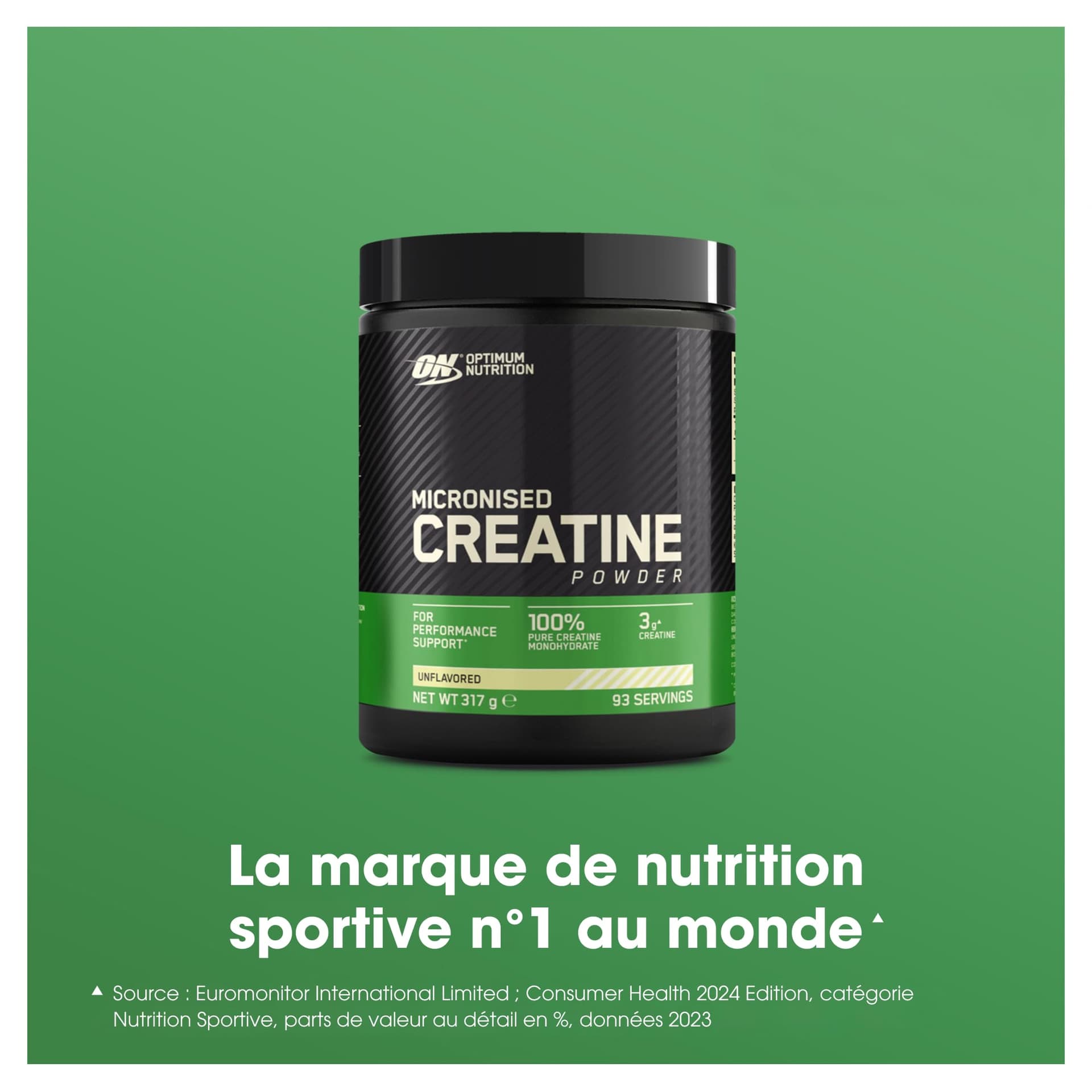 Optimum Nutrition Créatine Micronisée en Poudre, Sans Arôme, 317g – Bild 2