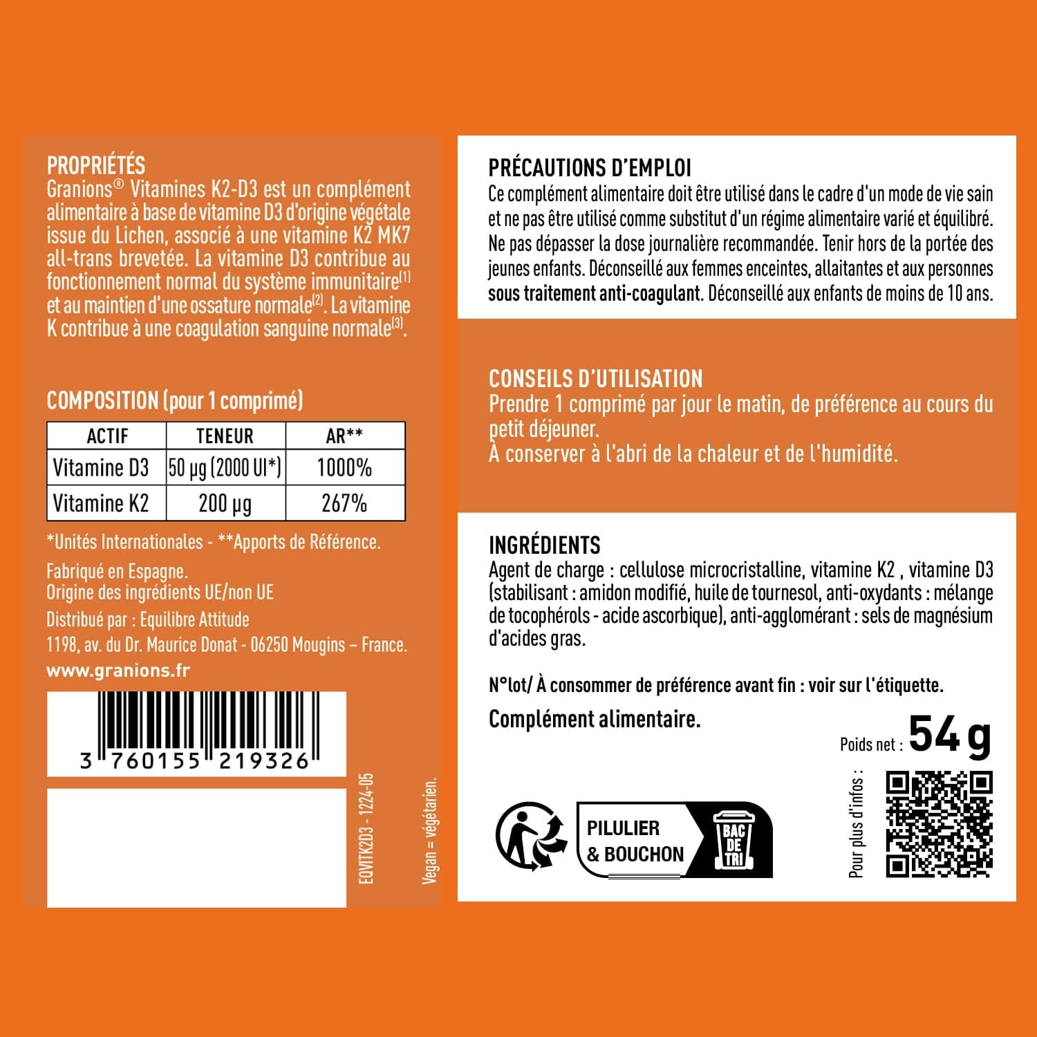 Granions VITAMINE D3 K2 MK7 - Vitamine D3 2000 UI + K2 200 mg – Bild 6