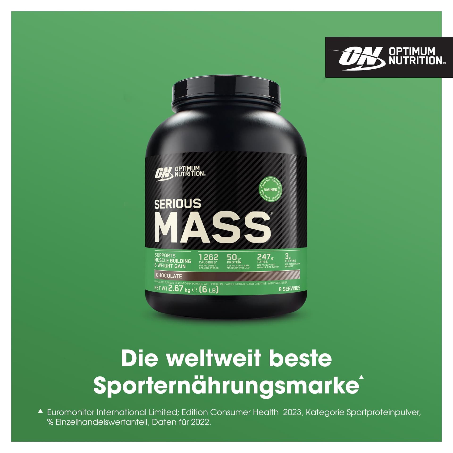 Optimum Nutrition Serious Mass 2025 Weight Gainer Pulver, Geschmack Schokolade, 2.66kg – Bild 2