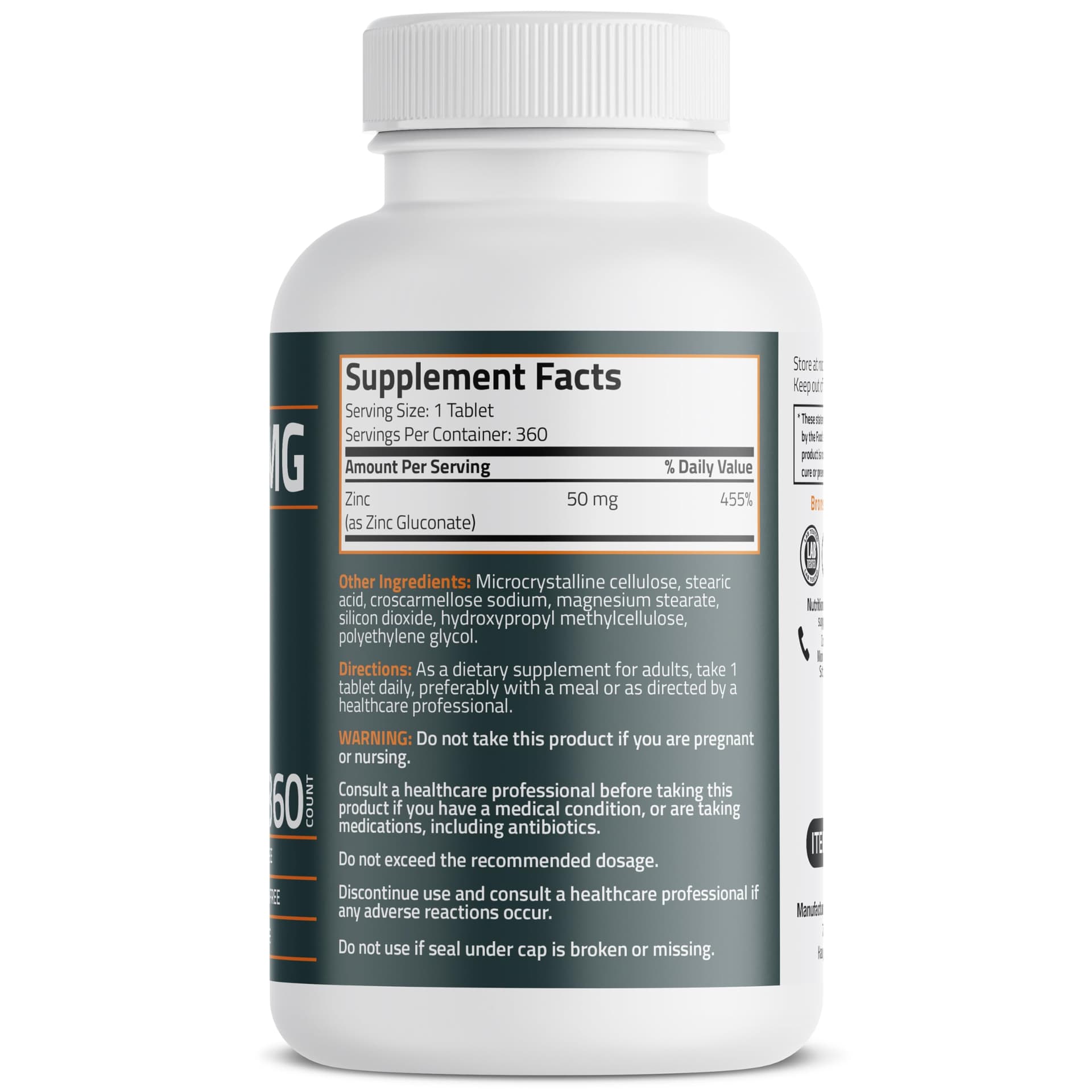 Bronson Zinc 50 MG High Potency Supports Immune – Bild 2
