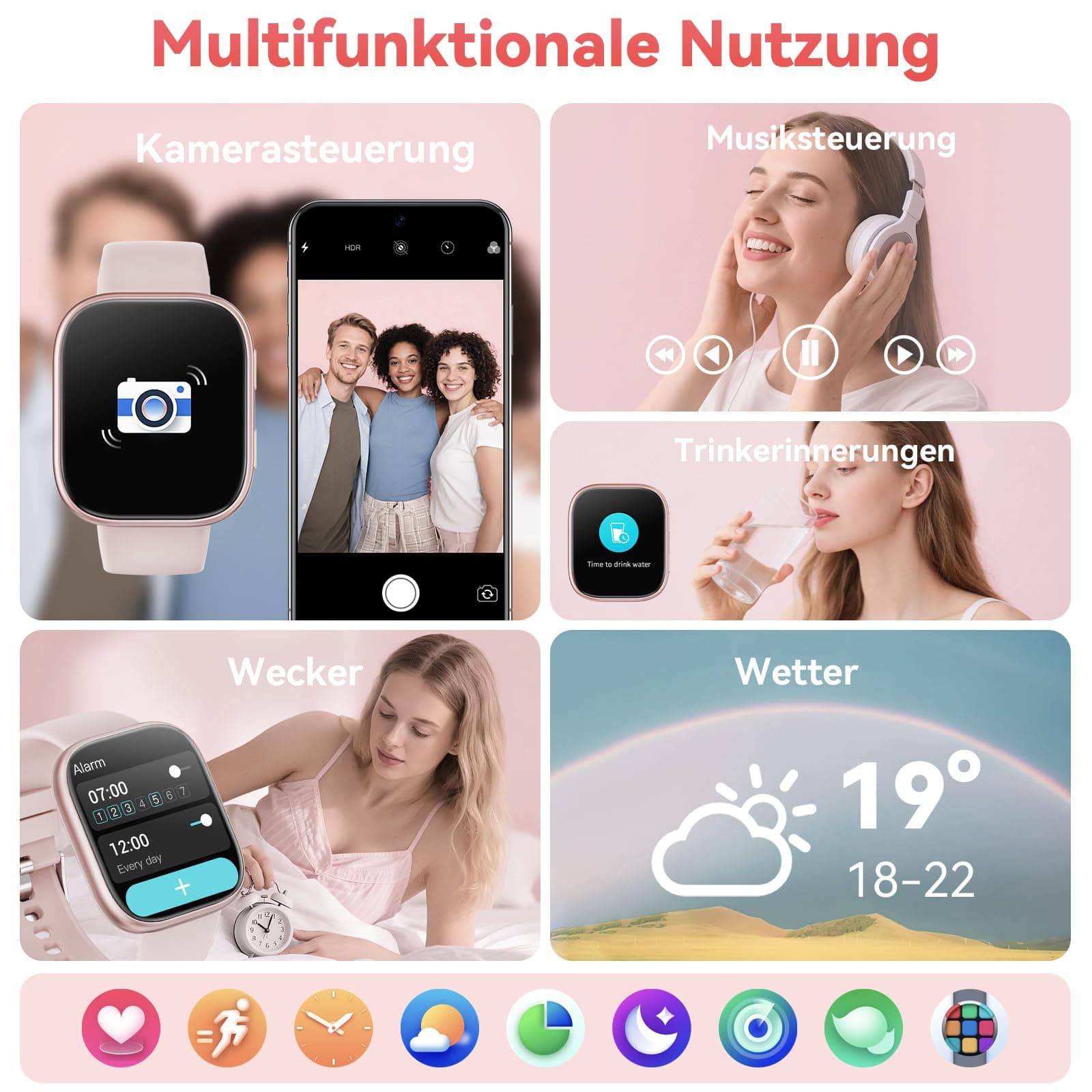 Mingtawn Smartwatch Damen Herren – Bild 7