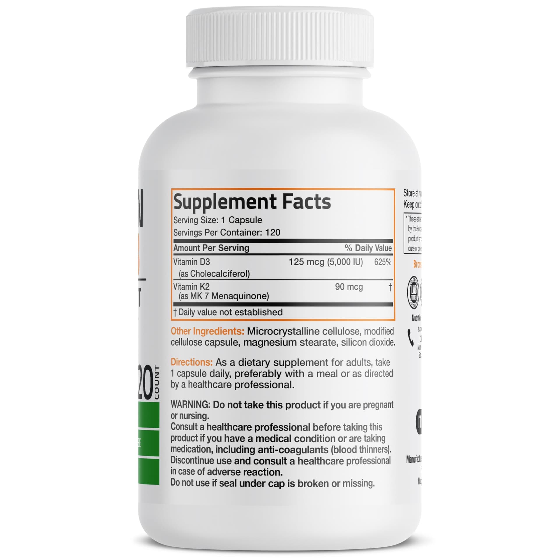 Bronson Vitamin K2 (MK7) with D3 Supplement Non-GMO Formula – Bild 2