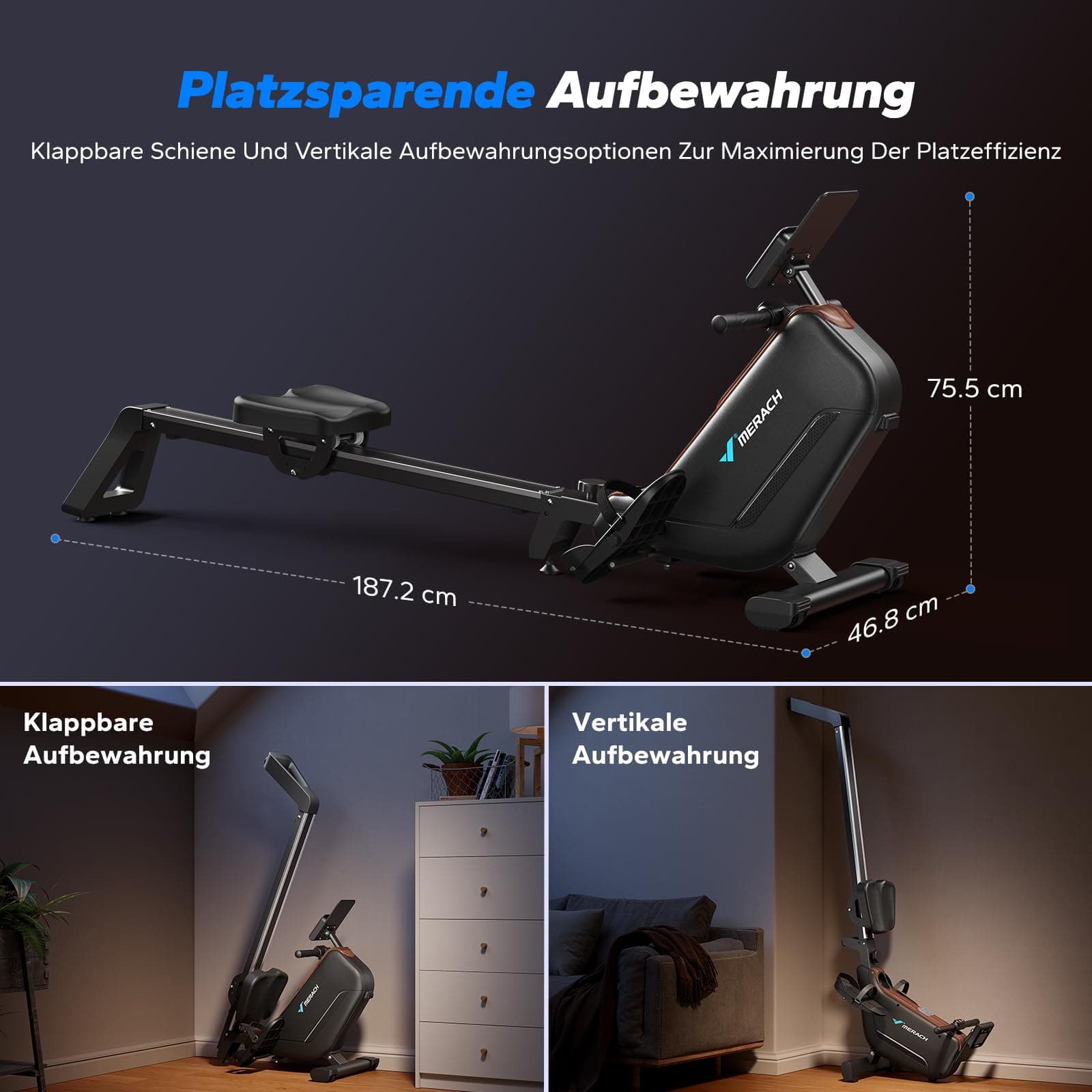 MERACH Rudergerät für Zuhause Klappbar – Bild 8