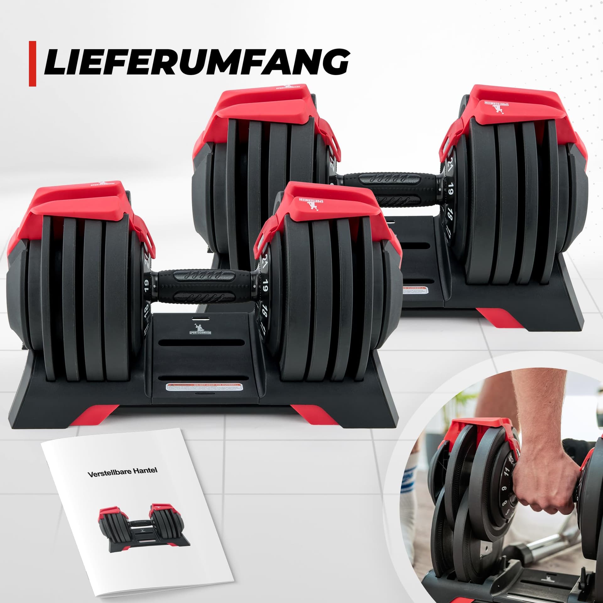 SPORTSCHMIEDE Hanteln Set 3-24kg – Bild 4