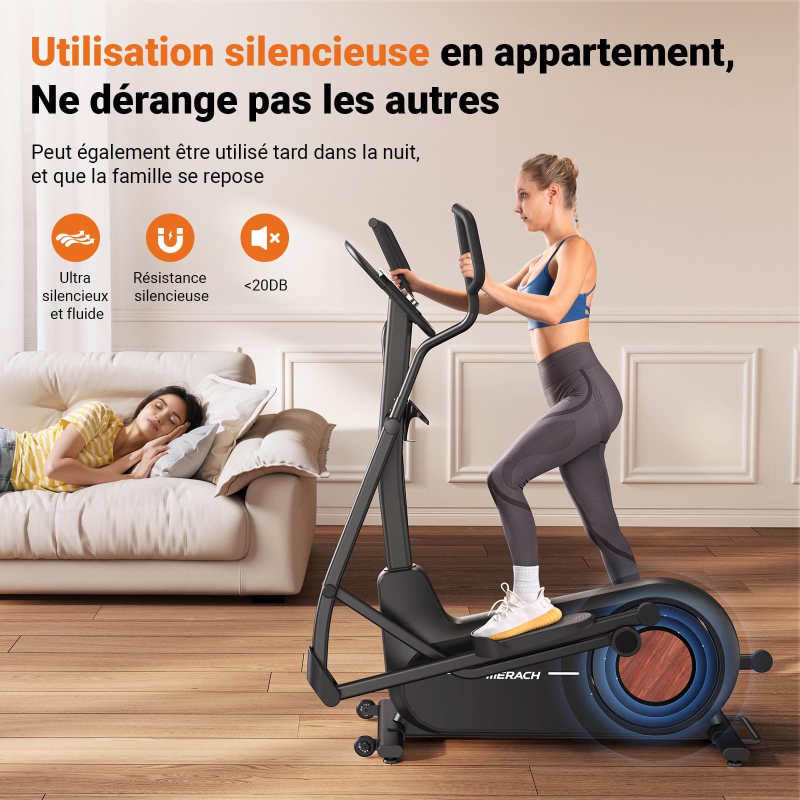 MERACH Umweltfreundlich Crosstrainer für Zuhause mit 47 cm – Bild 6