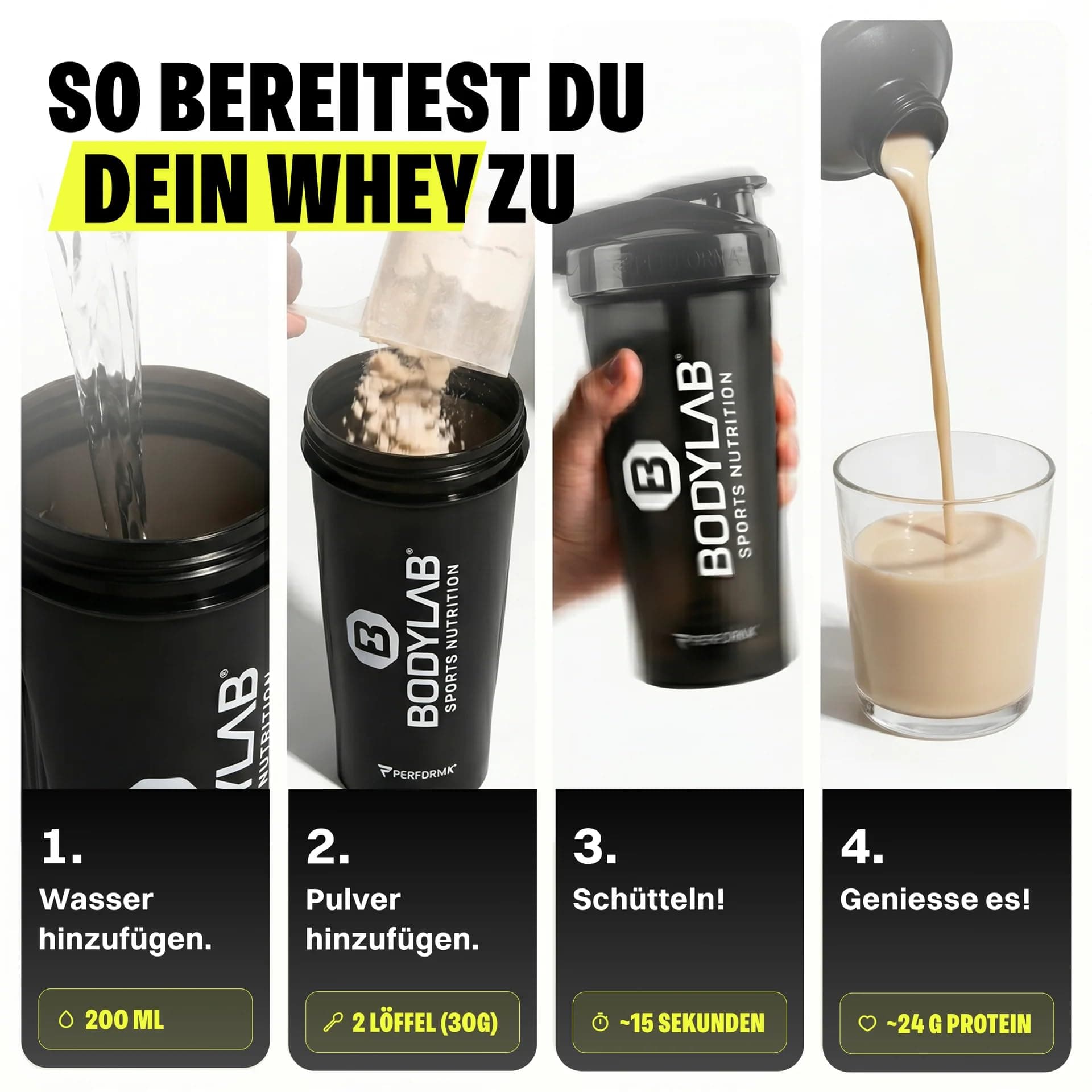 Bodylab24 Whey Protein Pulver, Vanille, 1kg – Bild 5