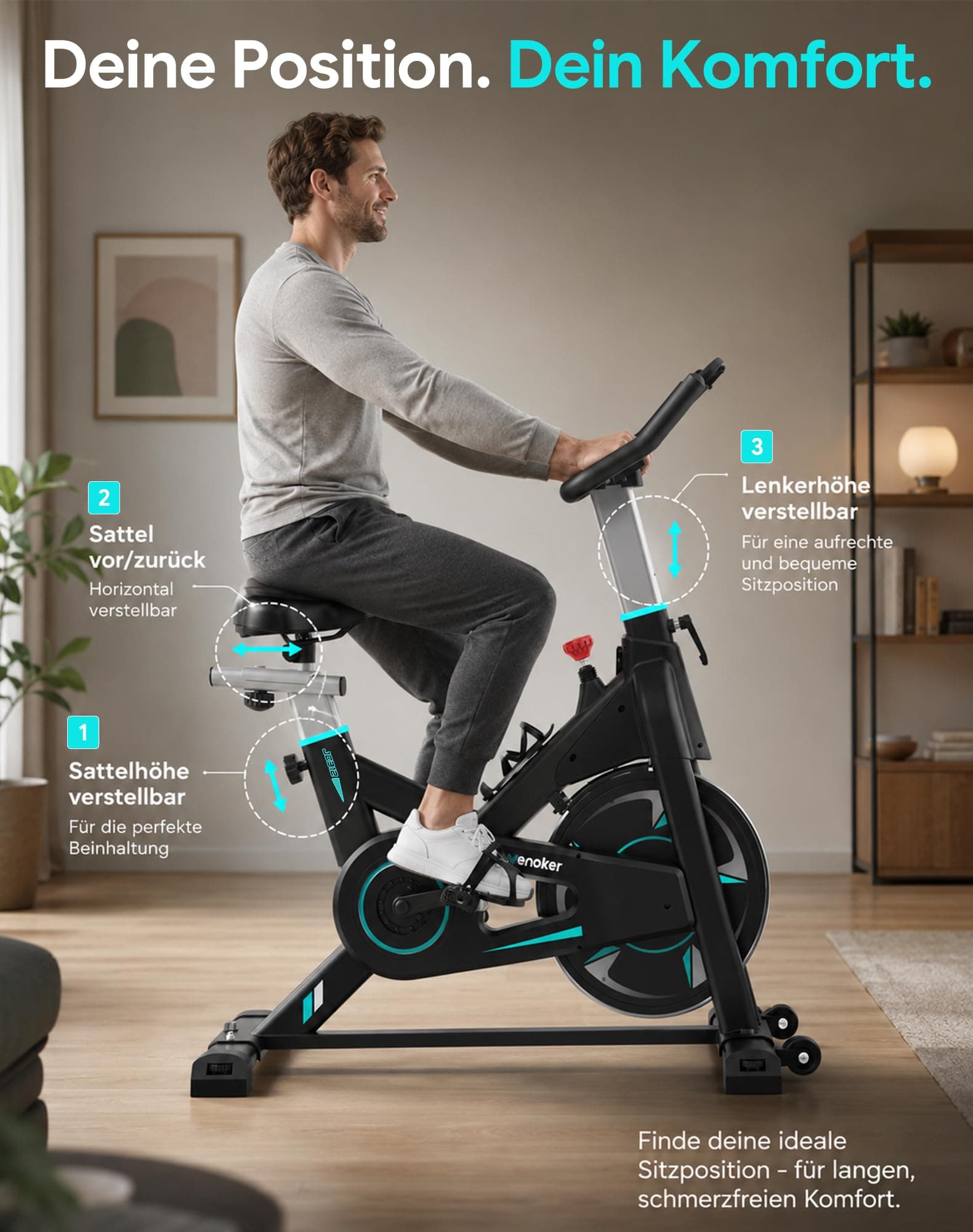 Wenoker [2026 Aktualisierte]WENOKER Heimtrainer,Magnetwiderstand – Bild 7