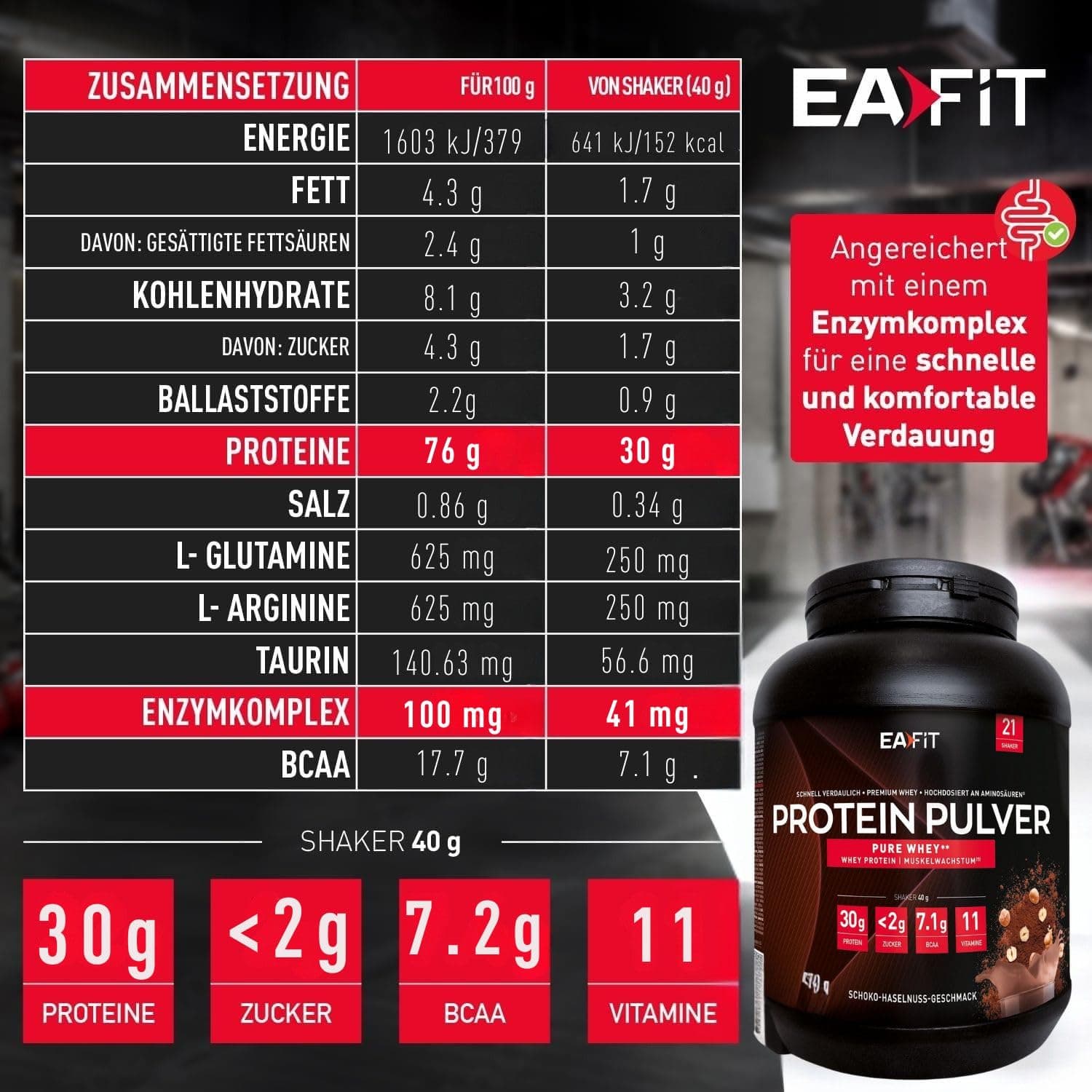 Eafit Proteine in Polvere Whey 850 g – Bild 2