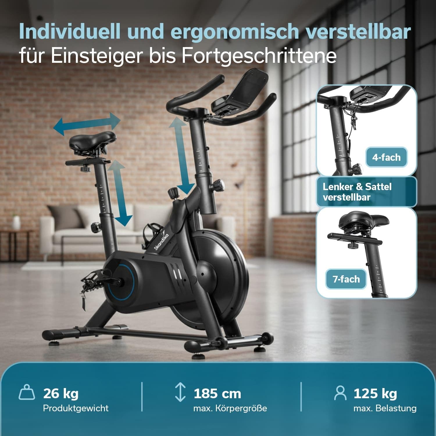 Skandika Spinning Bike Falk P8-HM – Bild 6