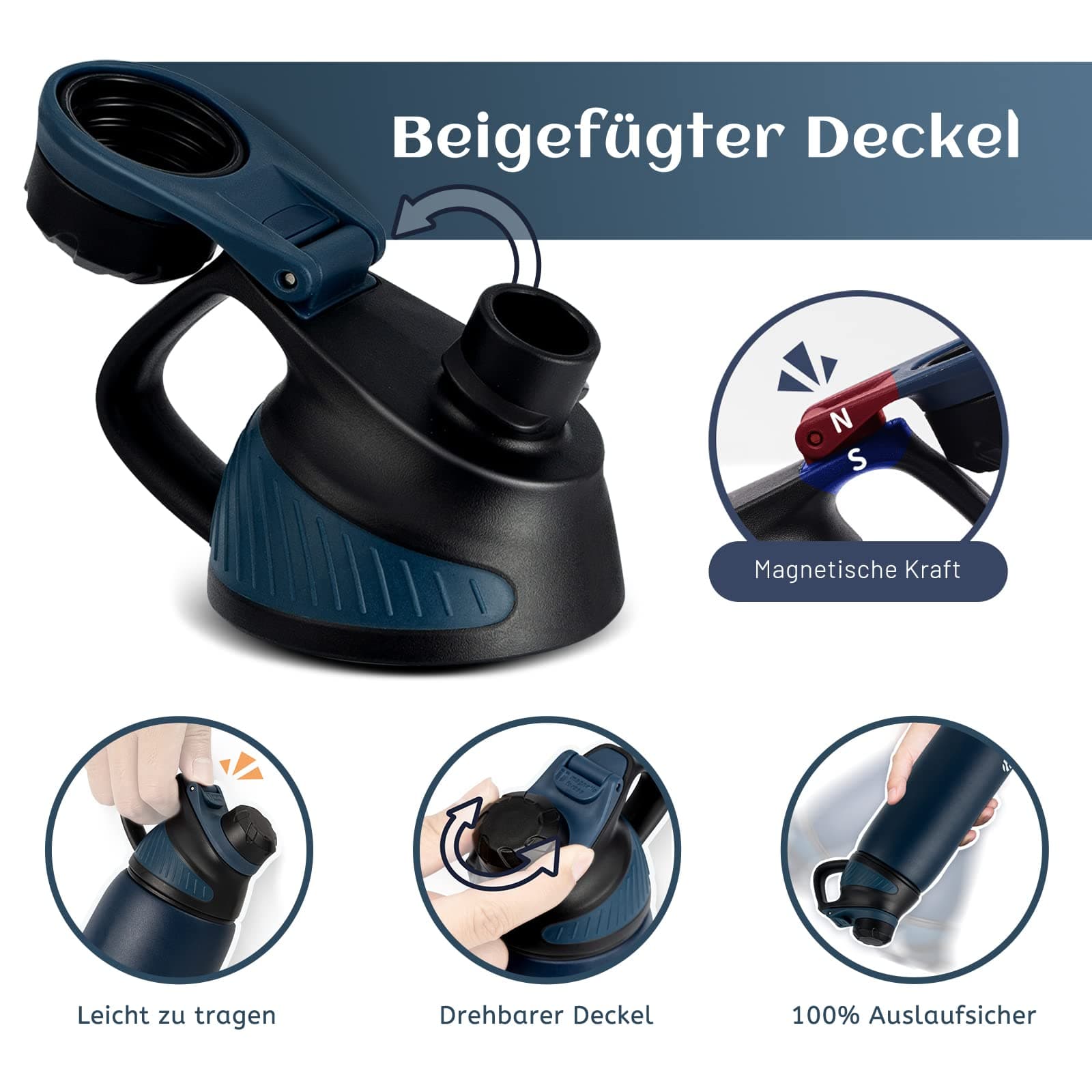 Fjbottle RVS Waterfles Sport met Magnetische Dop – 1500ml – Bild 2