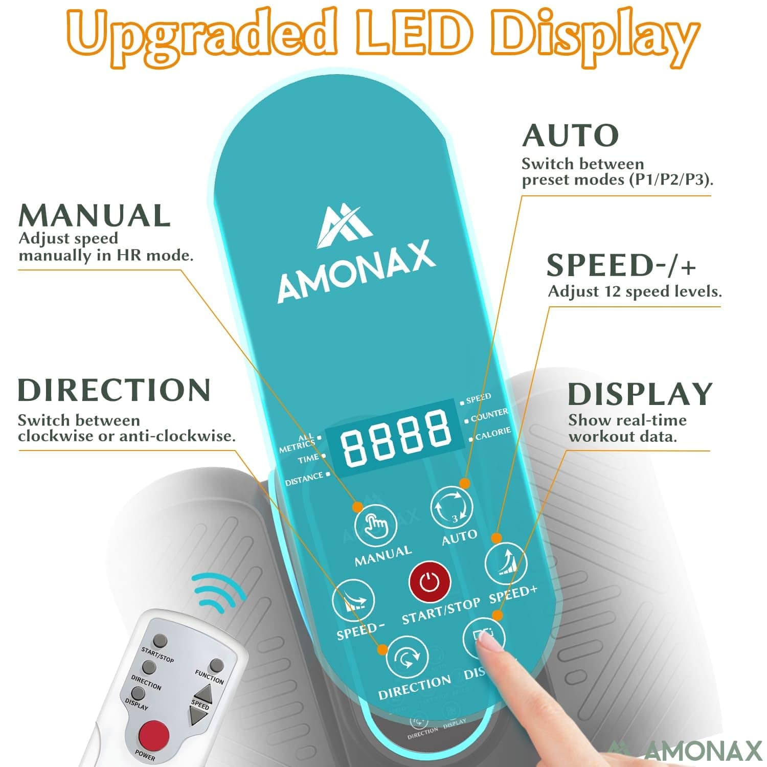 Amonax Elektrischer Mini Ellipsentrainer für Zuhause und – Bild 3