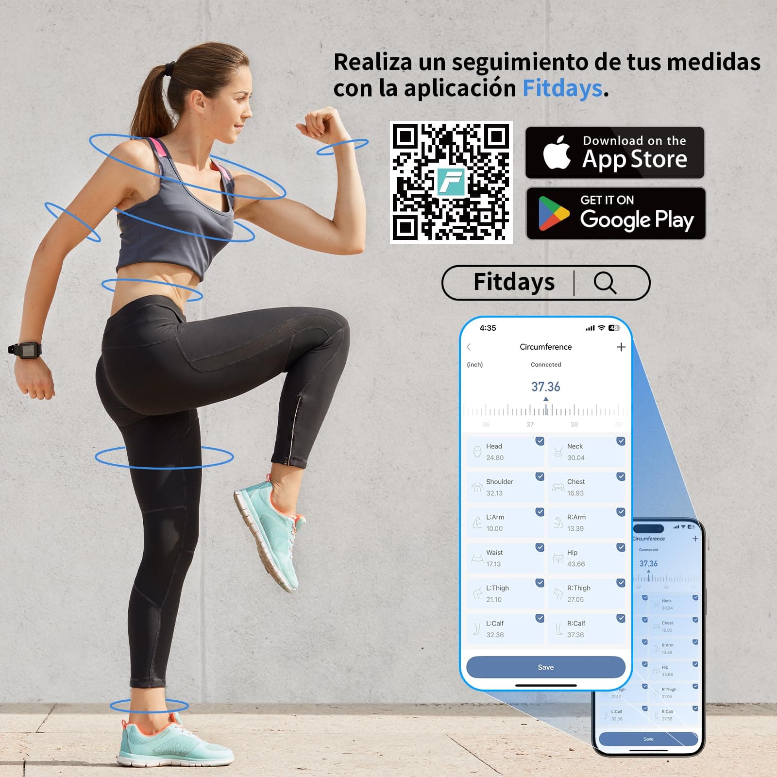 Healthkeep Maßband Körper Smart Körpermassband – Bild 3