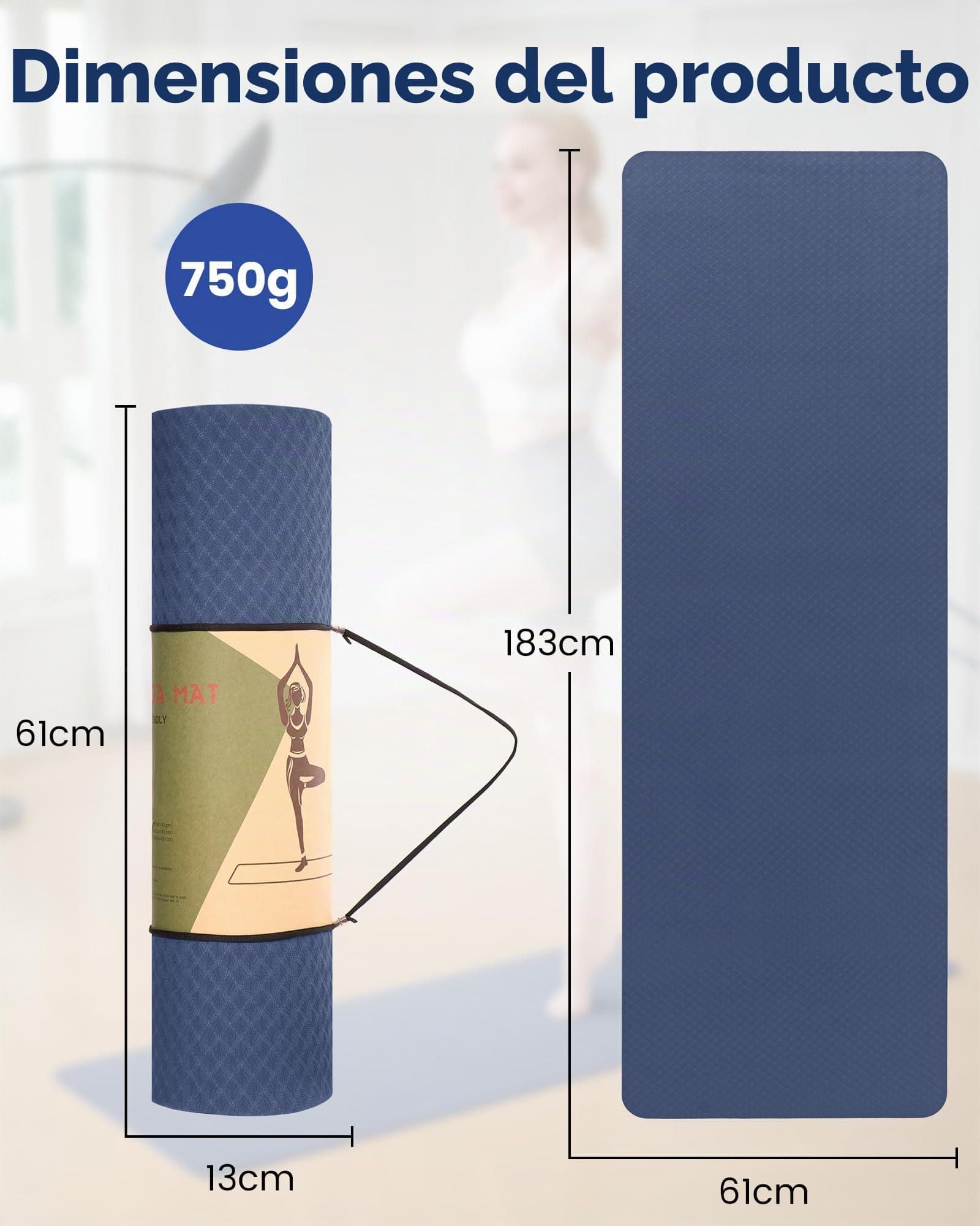 Narwhal Oak & Tea Tapete de Yoga Grueso y Antideslizante Para – Bild 2