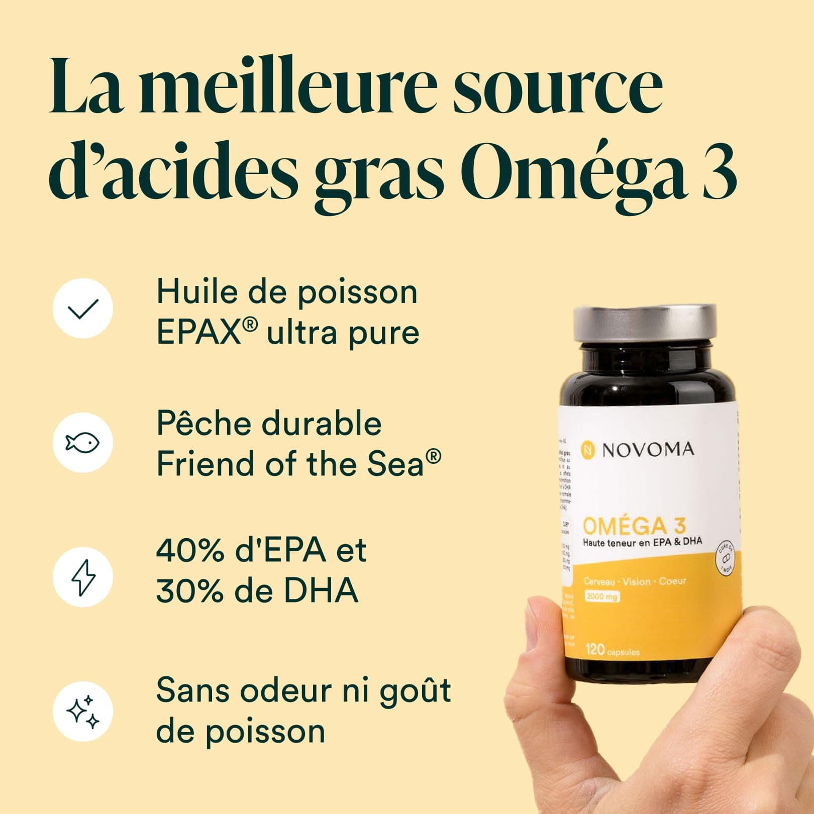 NOVOMA Oméga 3 Huile de Poisson Epax® 2000mg – Bild 3