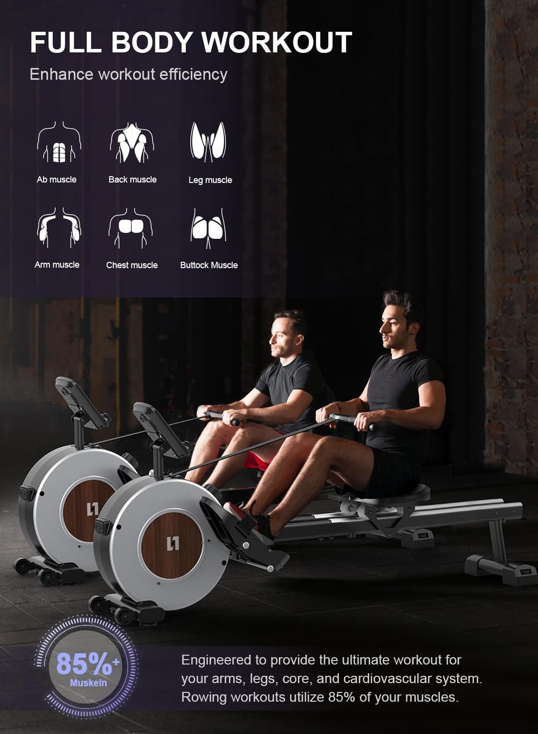 Neezee Rowing Machine for Home Gym – Bild 5
