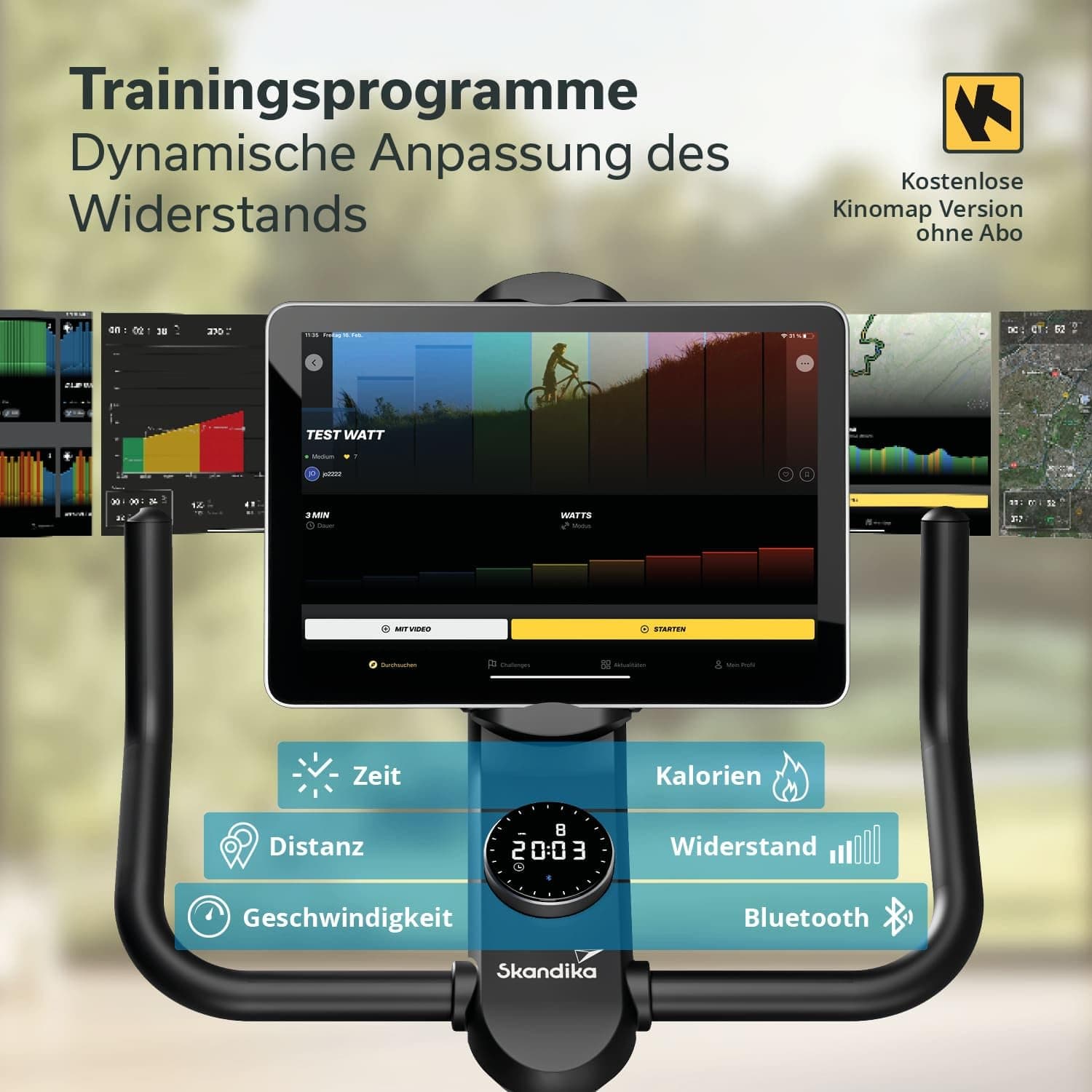 Skandika Heimtrainer Fahrrad Cykling P12-H | 32 Stufen, Magnetbremssystem, 12 kg – Bild 3
