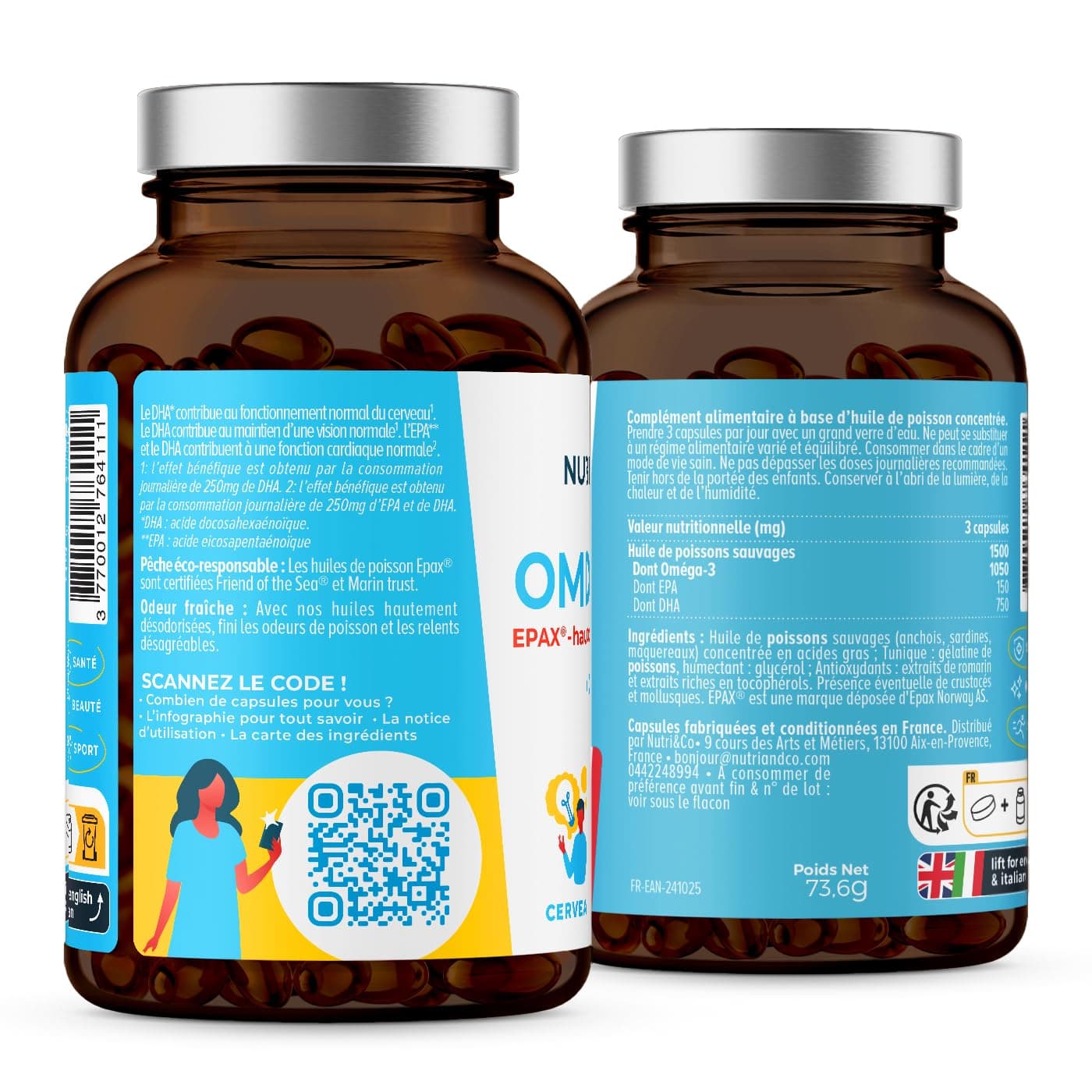 NUTRI & CO Omega 3 Huile de Poissons Sauvages EPAX® – Bild 8