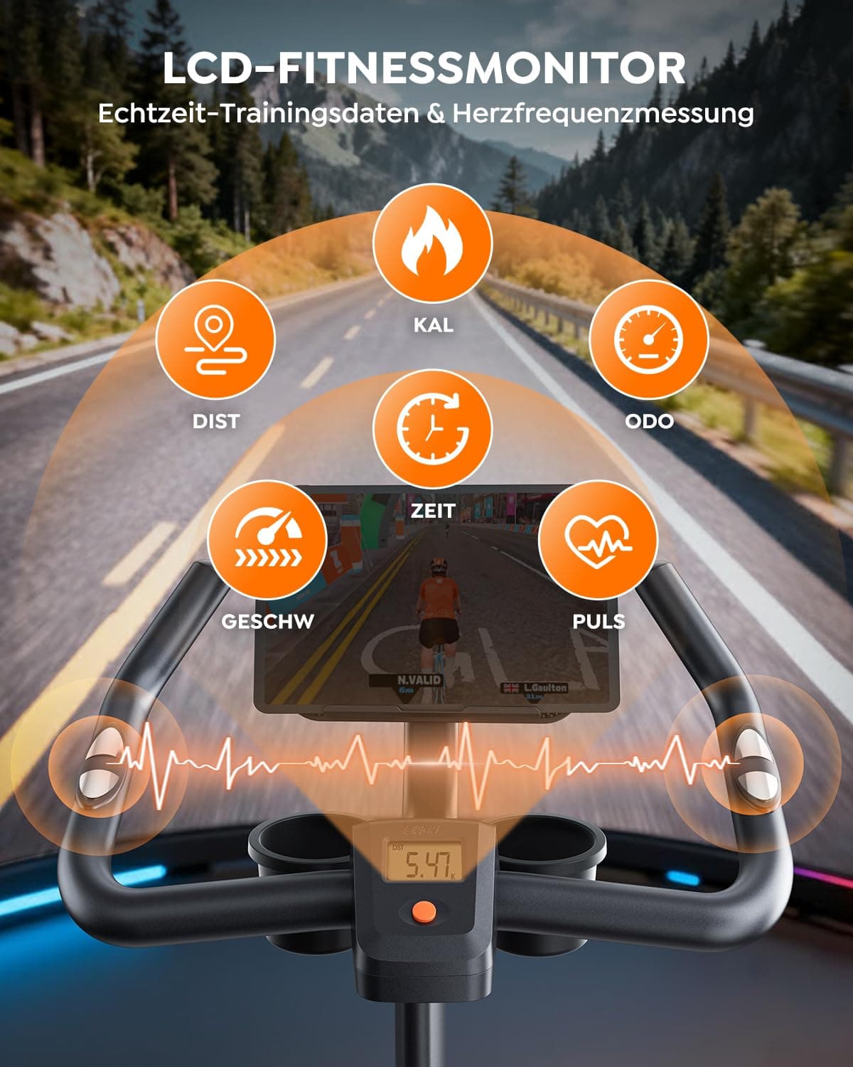Burever Heimtrainer Fahrrad mit App – Bild 5