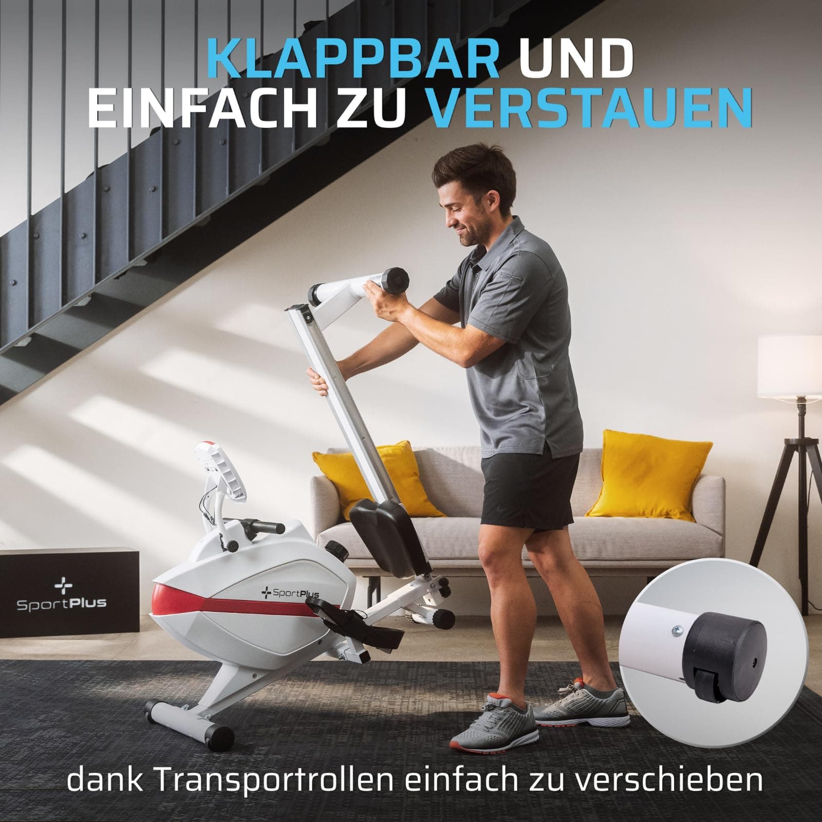 SportPlus Rudergerät für zuhause klappbar – Bild 4
