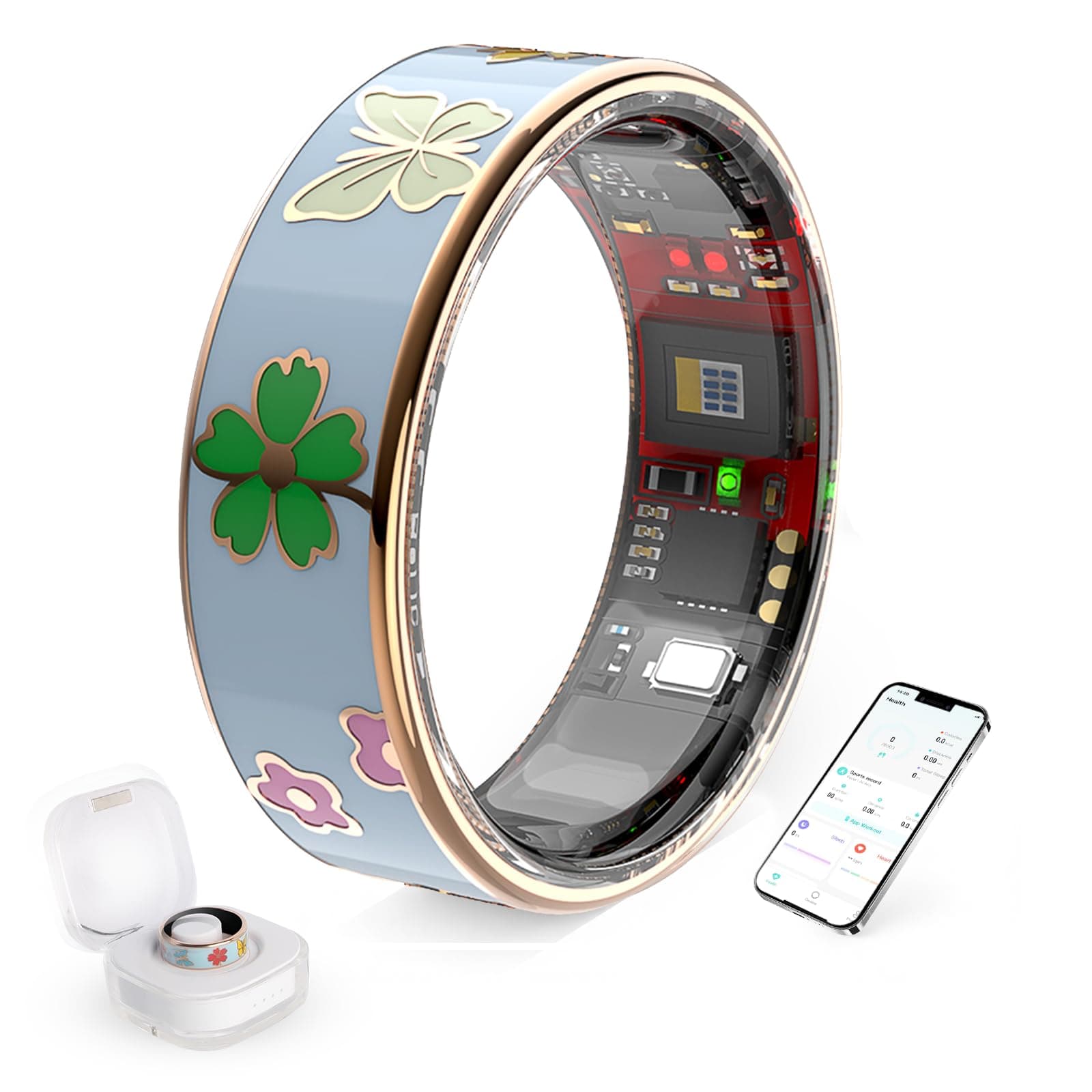 UouNeaCo Bague Connectée Élégante pour Femme Homme