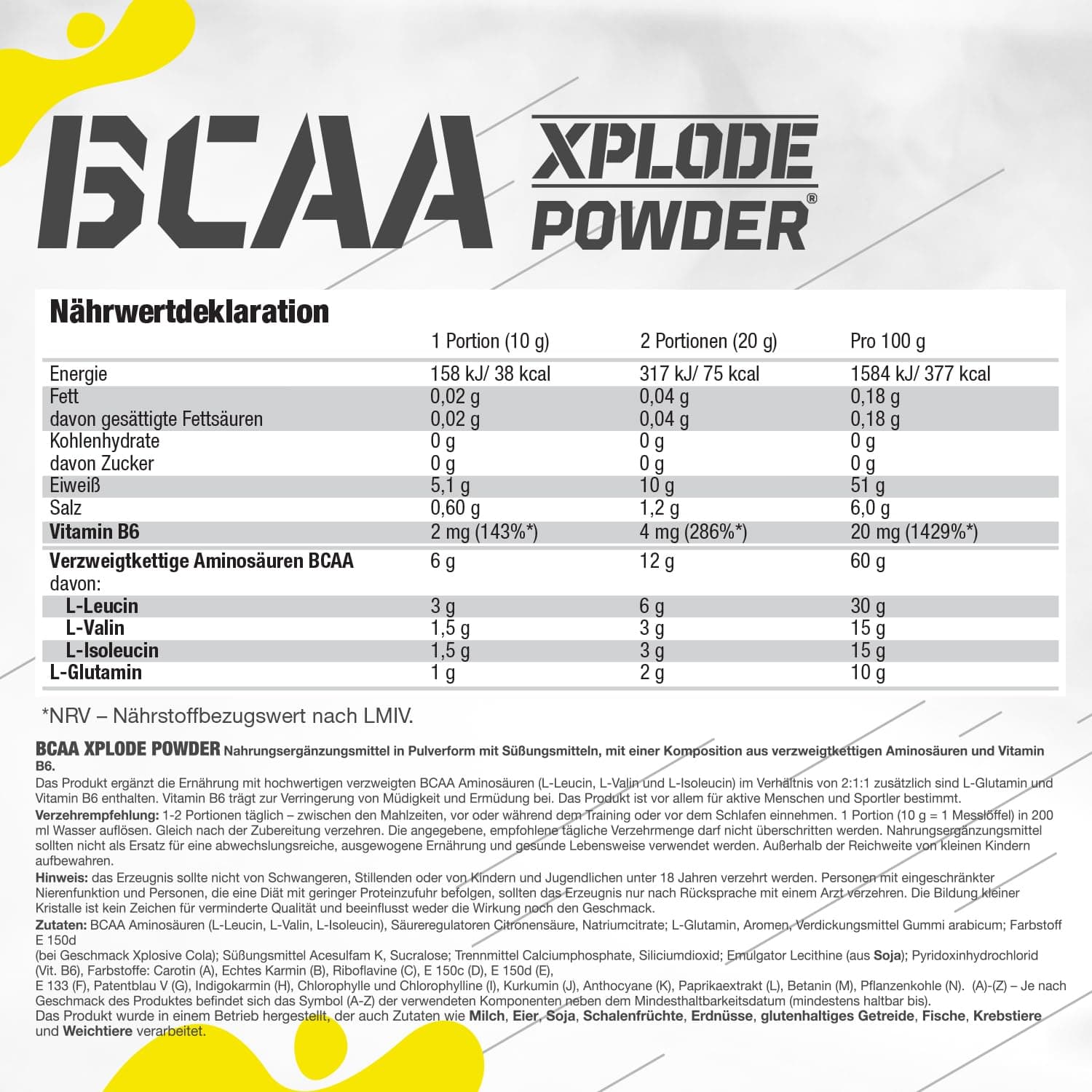 Olimp BCAA Xplode Powder, Cola, 500 g – Bild 2