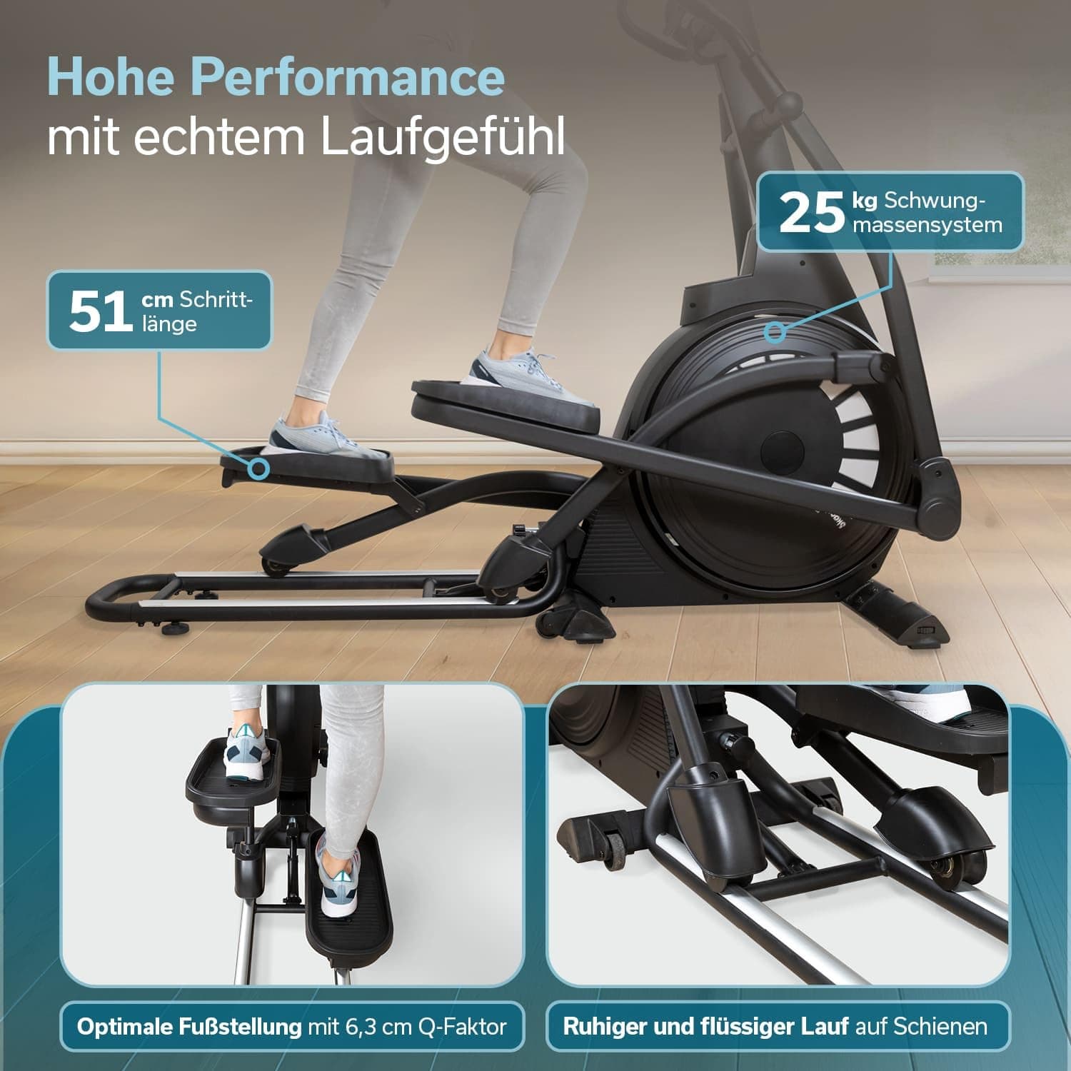 Skandika Crosstrainer für Zuhause Carbon P23 – Bild 2