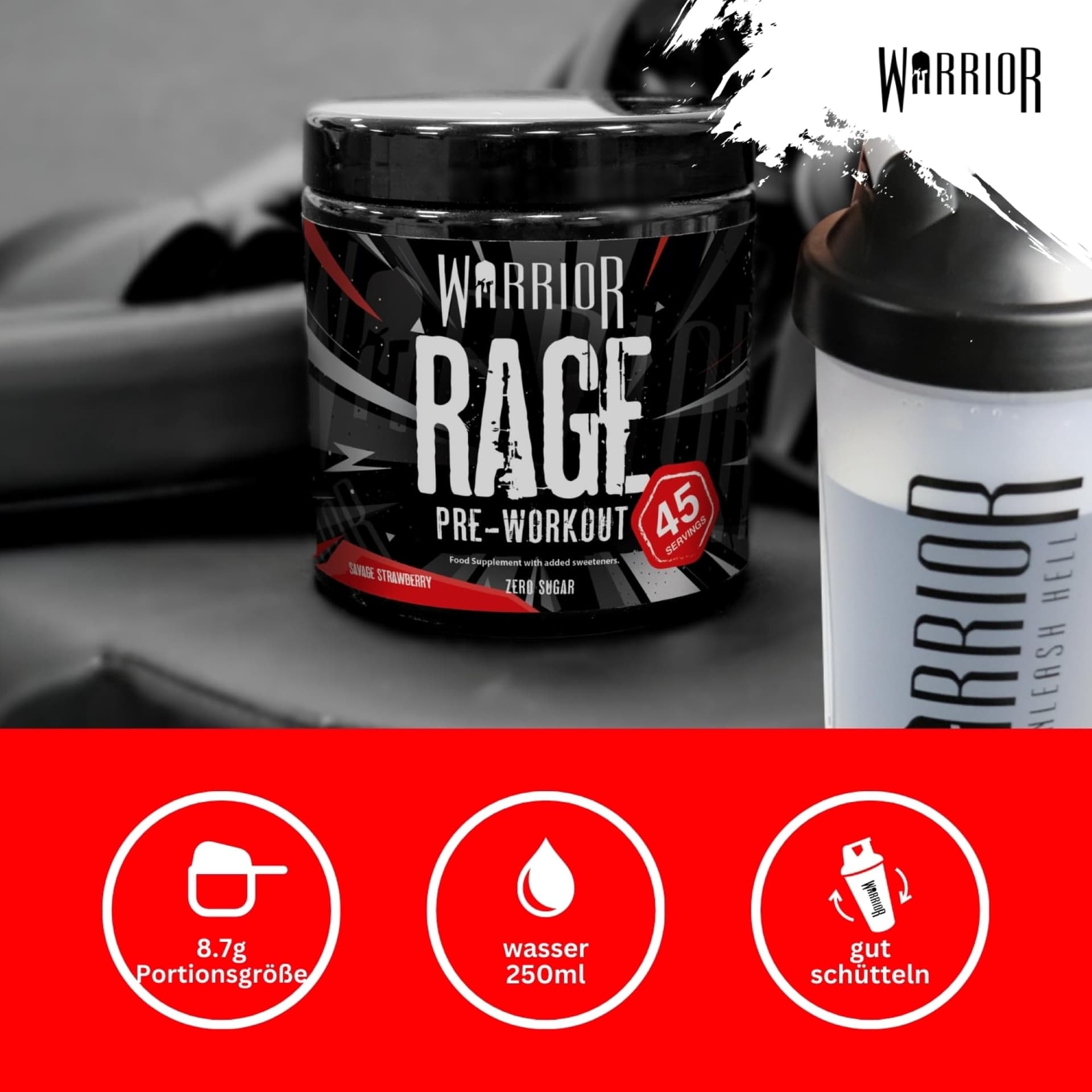Warrior Rage Pre Workout Booster 392 g – Bild 6